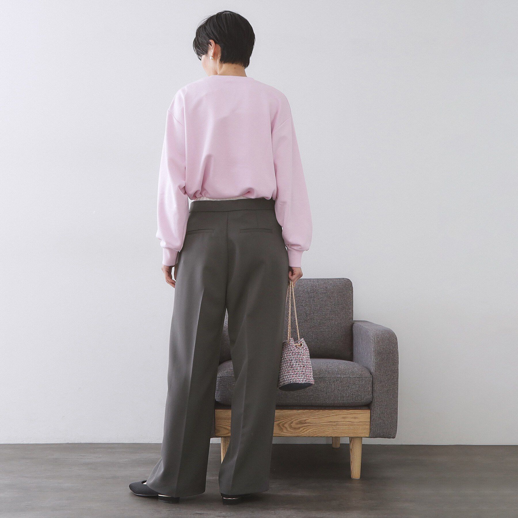 OPAQUE.CLIP「サテンレイヤード風ワイドパンツ【洗濯機OK】」|その他|