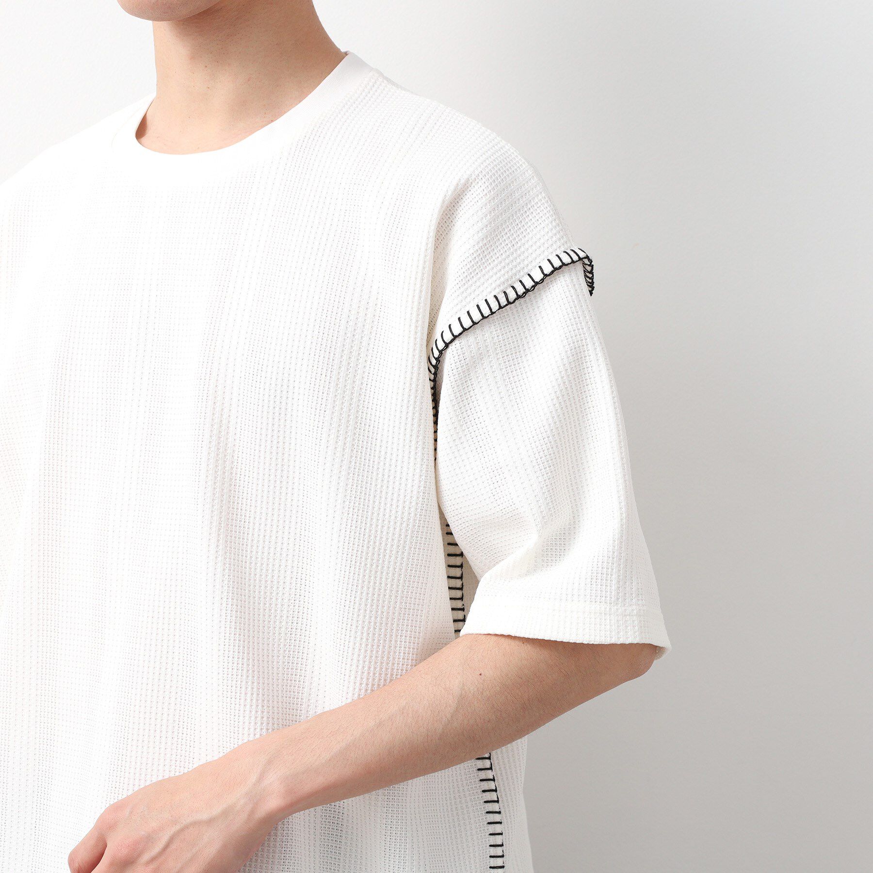 THE SHOP TK「ステッチ刺繍半袖Tシャツ ビックシルエット」|Tシャツ・カットソー|