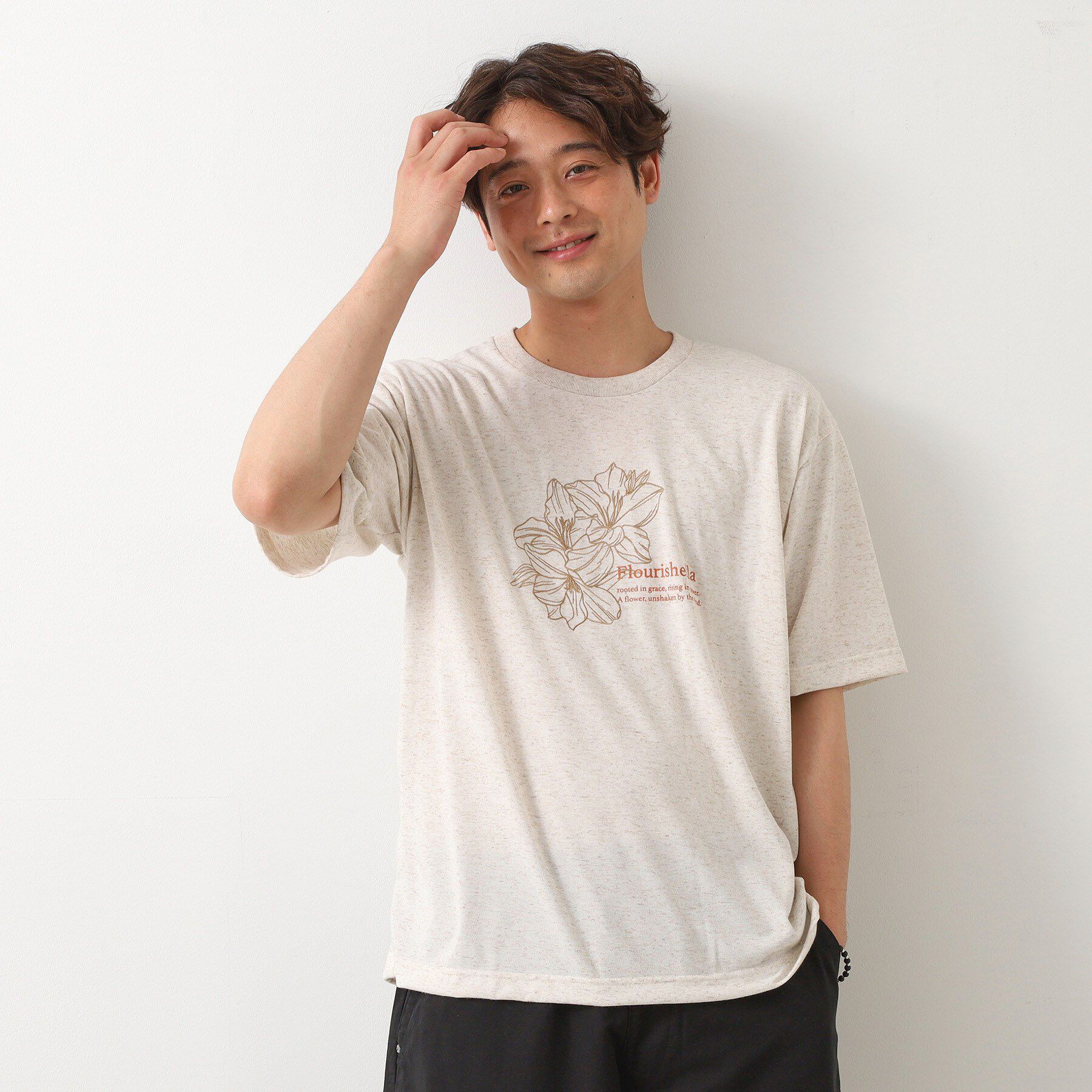 THE SHOP TK「ポリ麻刺繍半袖Tシャツ」|Tシャツ・カットソー|