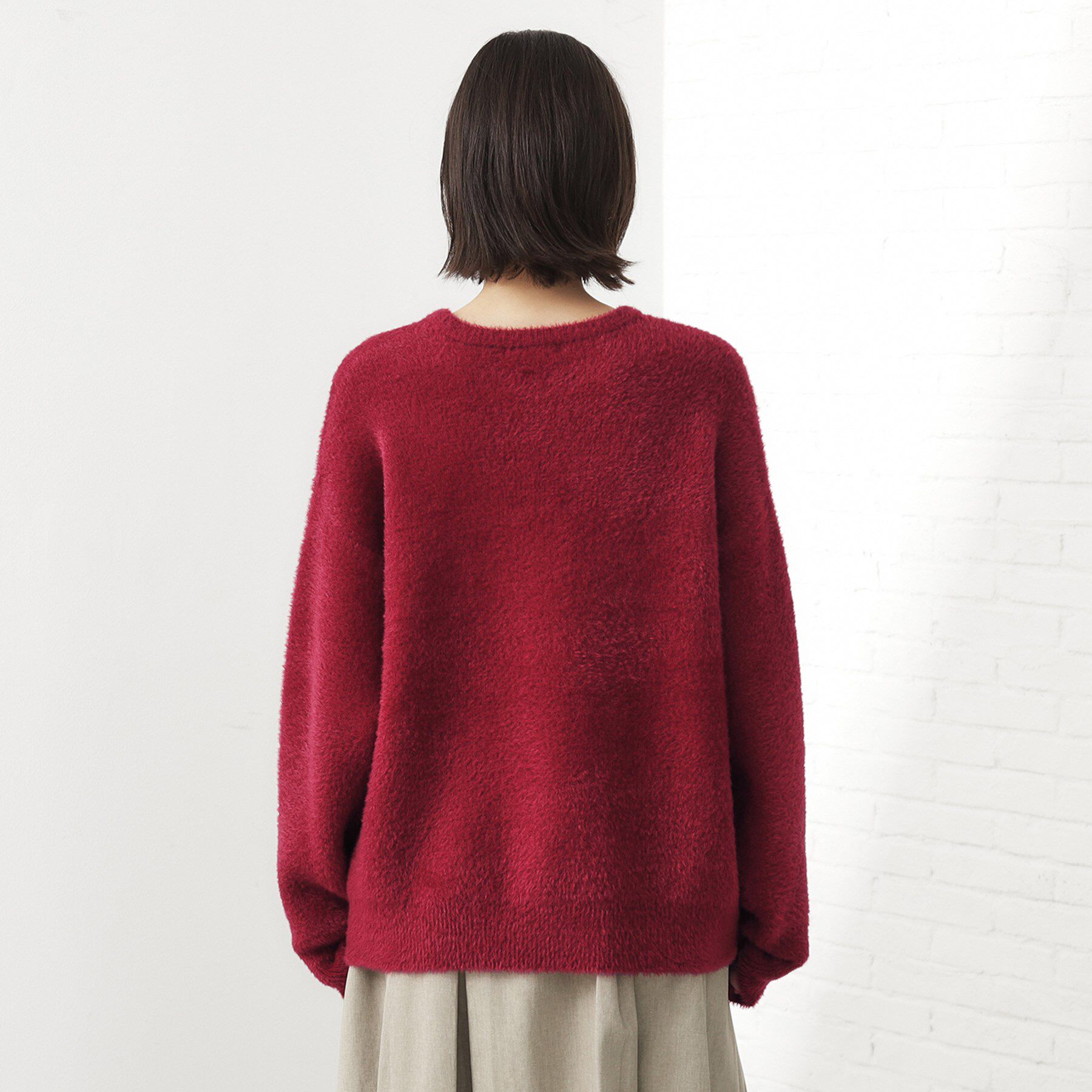 THE SHOP TK「ベルベットフェザー ロゴニットプルオーバー」|Tシャツ・カットソー|