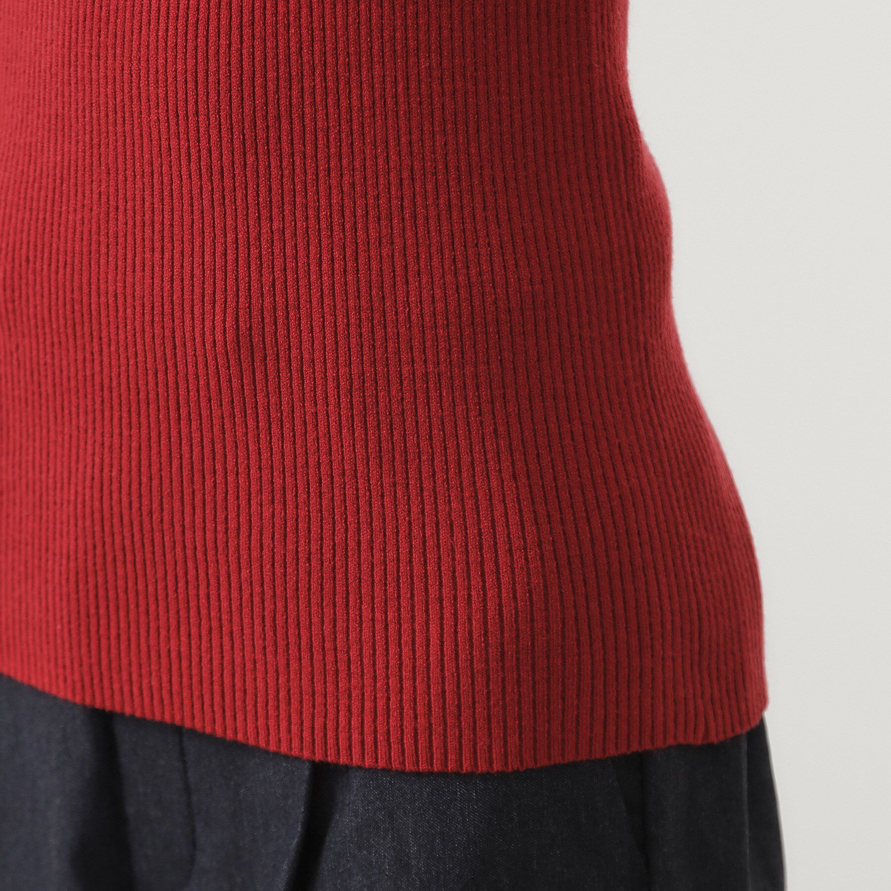 THE SHOP TK「【品よく魅せる】フレアスリーブ リブニット/毛玉になりにくい/静電気防止/洗濯機OK」|ニット・セーター|