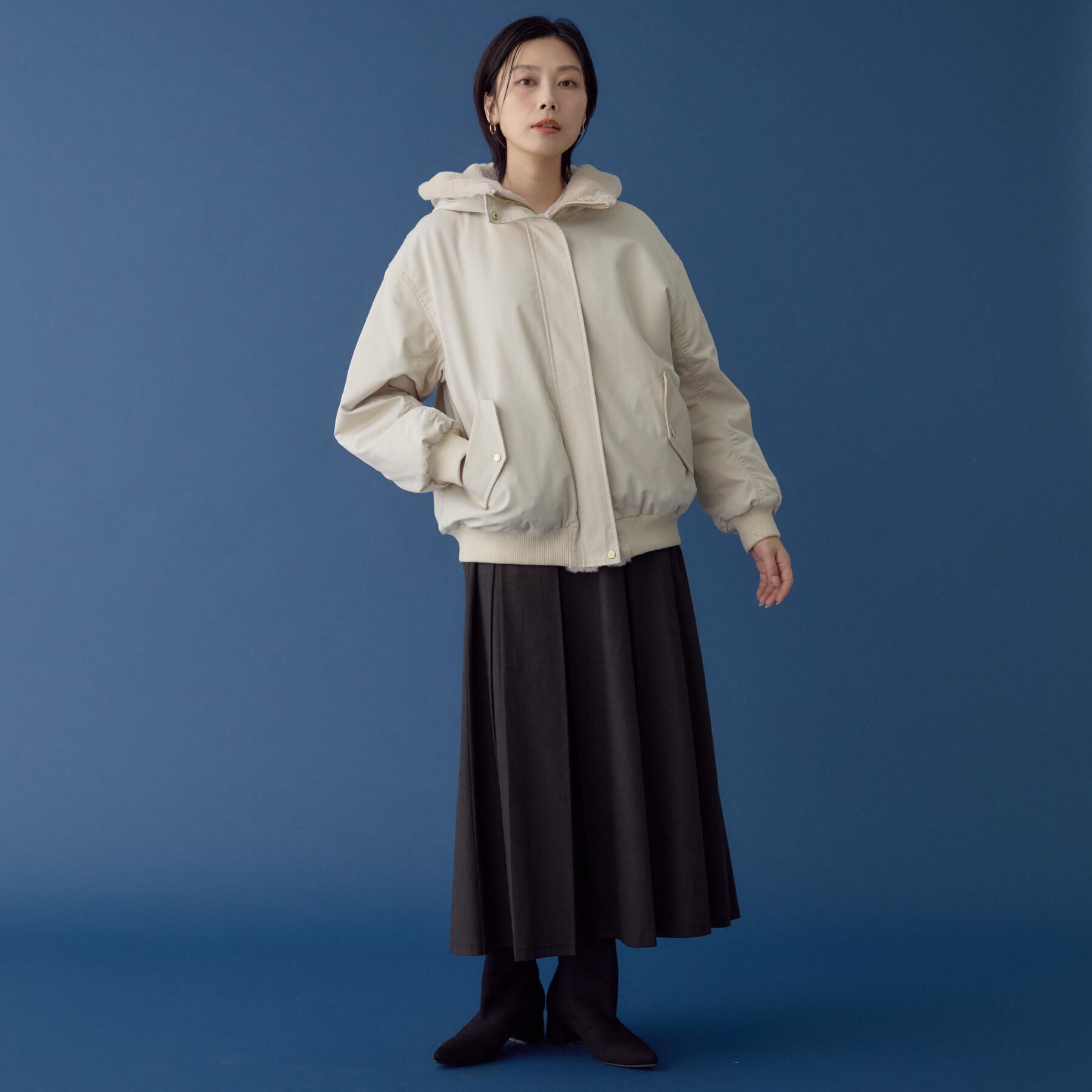 THE SHOP TK「【2WAY/洗える】リバーシブル フェイクファーブルゾン」|ブルゾン・スタジャン|