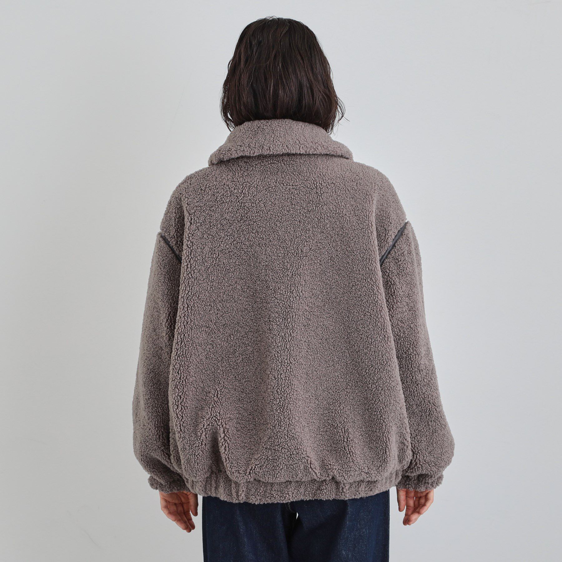 THE SHOP TK「マシュマロタッチ ボアボンバージャケット」|ブルゾン・スタジャン|