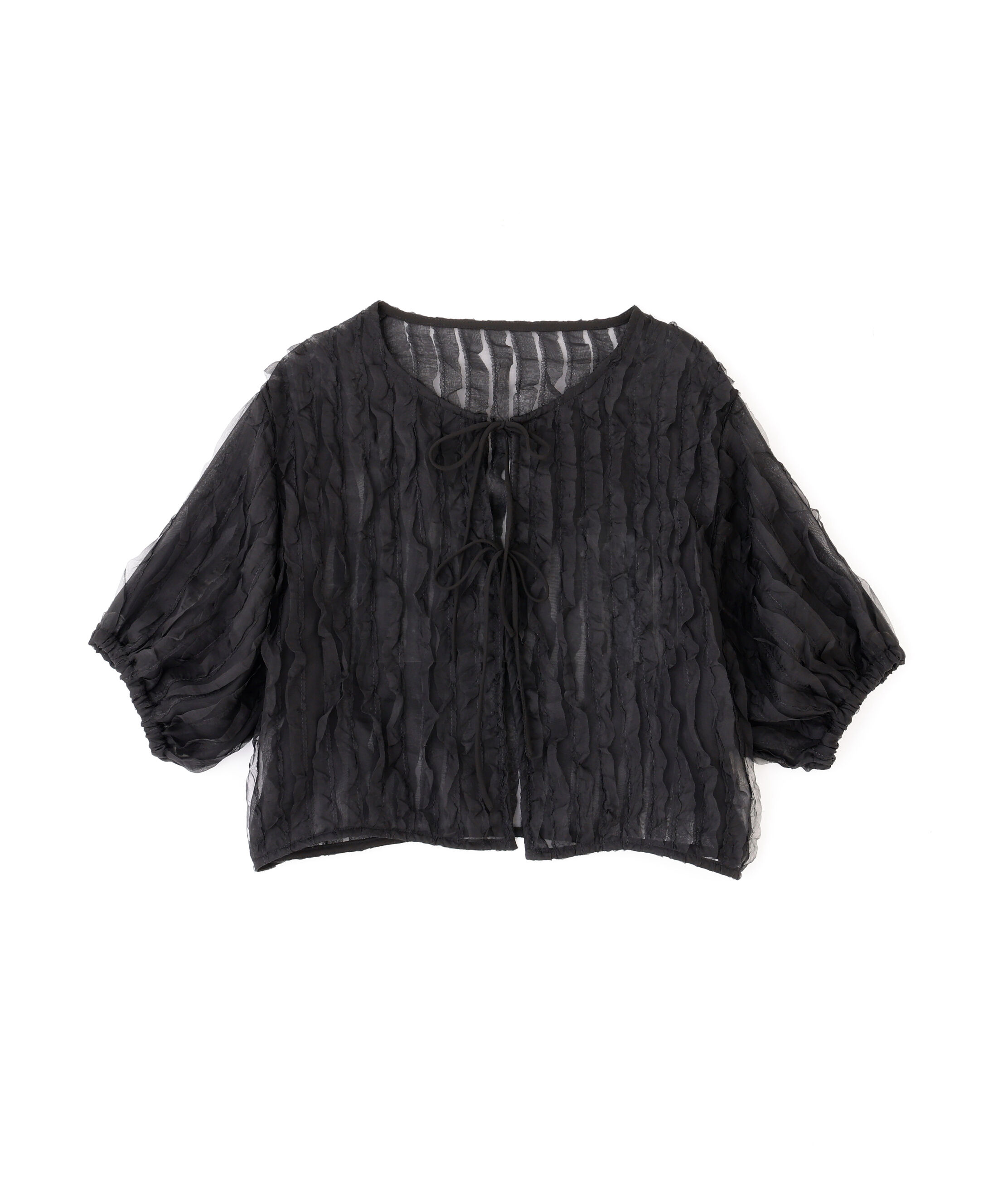  「シアーフリルフロントリボンブラウス」|シャツ・ブラウス|