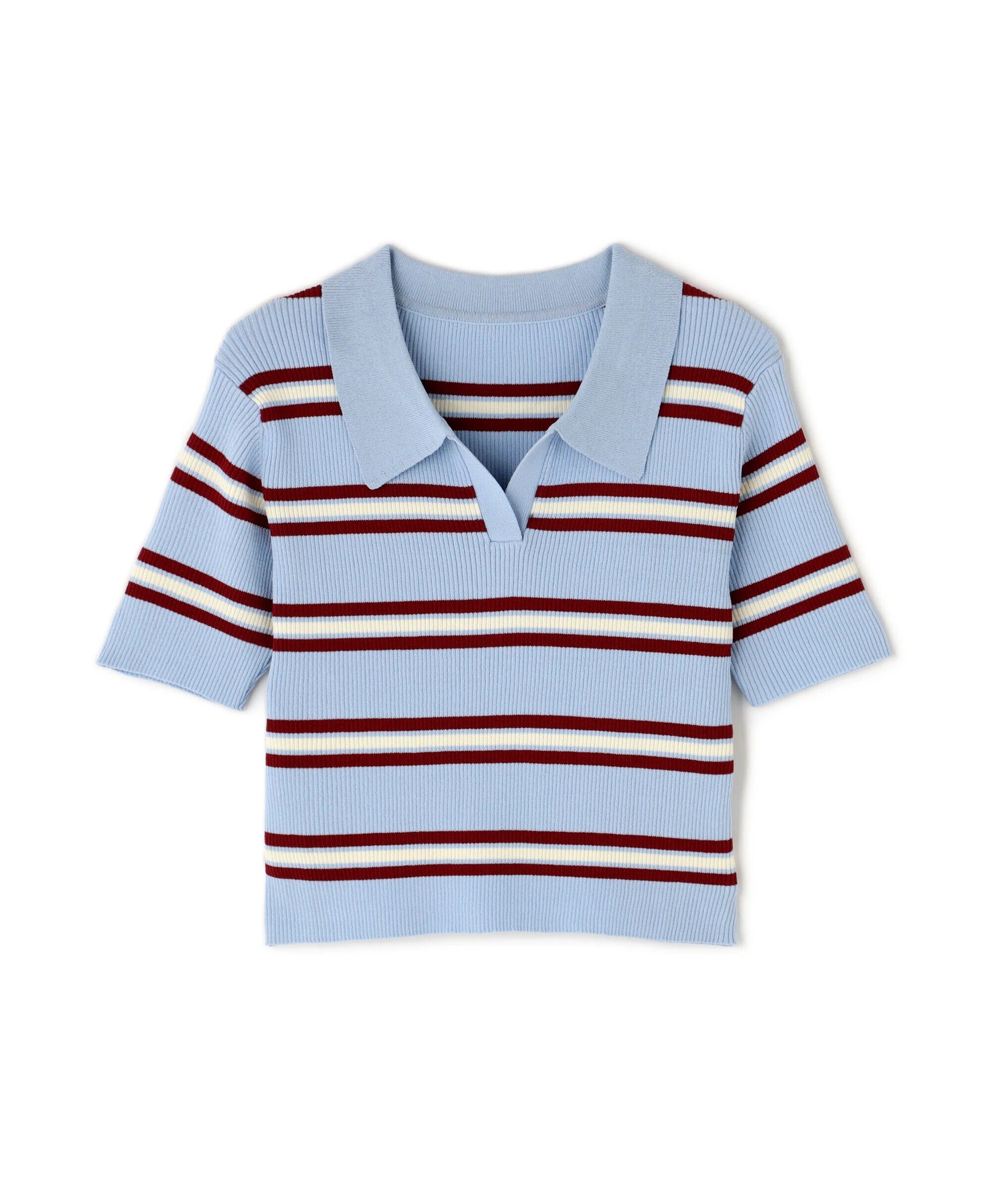  「マルチボーダースキッパーリブニット」|ニット・セーター|