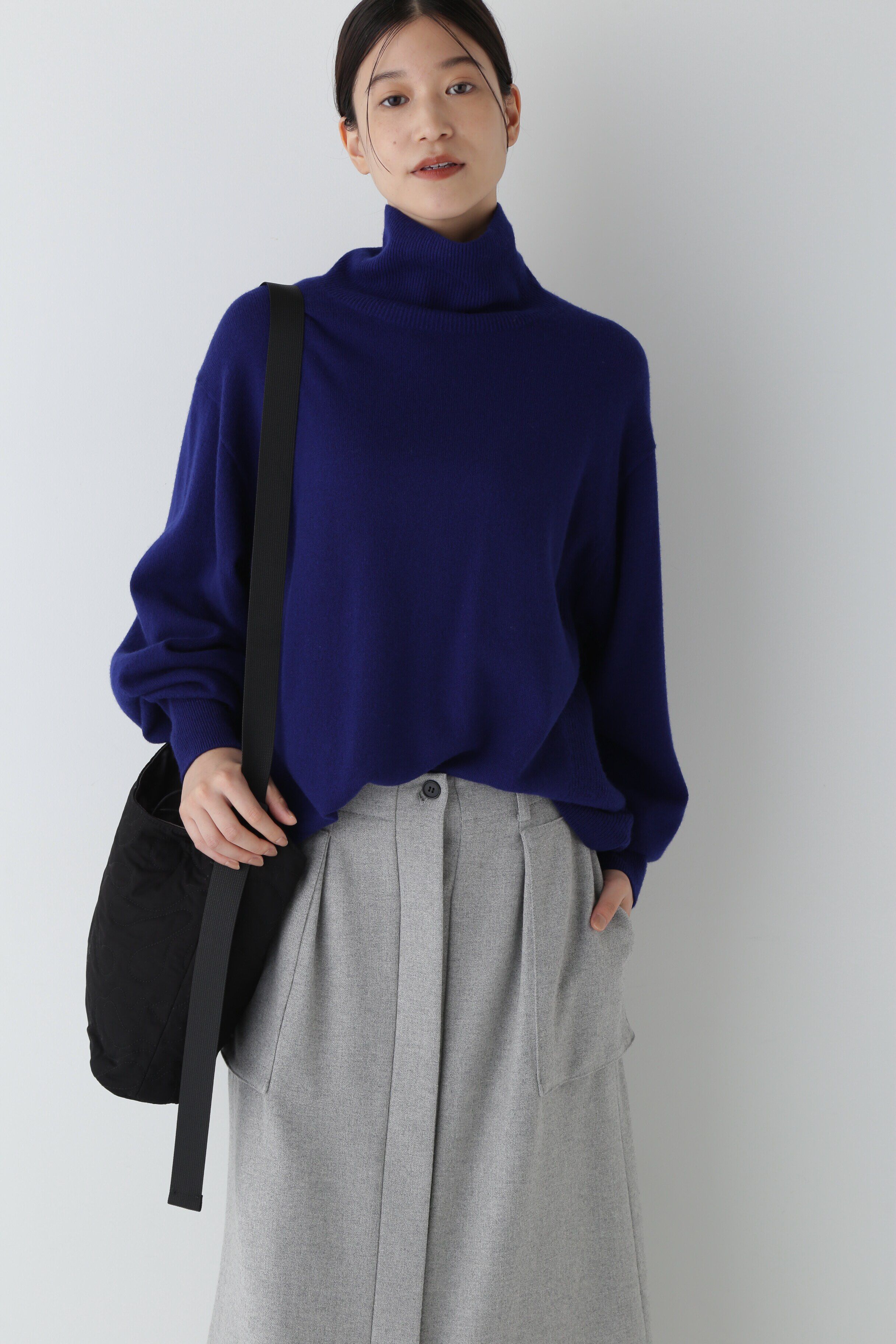  「◆ソフトタッチウールハイネックプルオーバー」|ニット・セーター|ブルー
