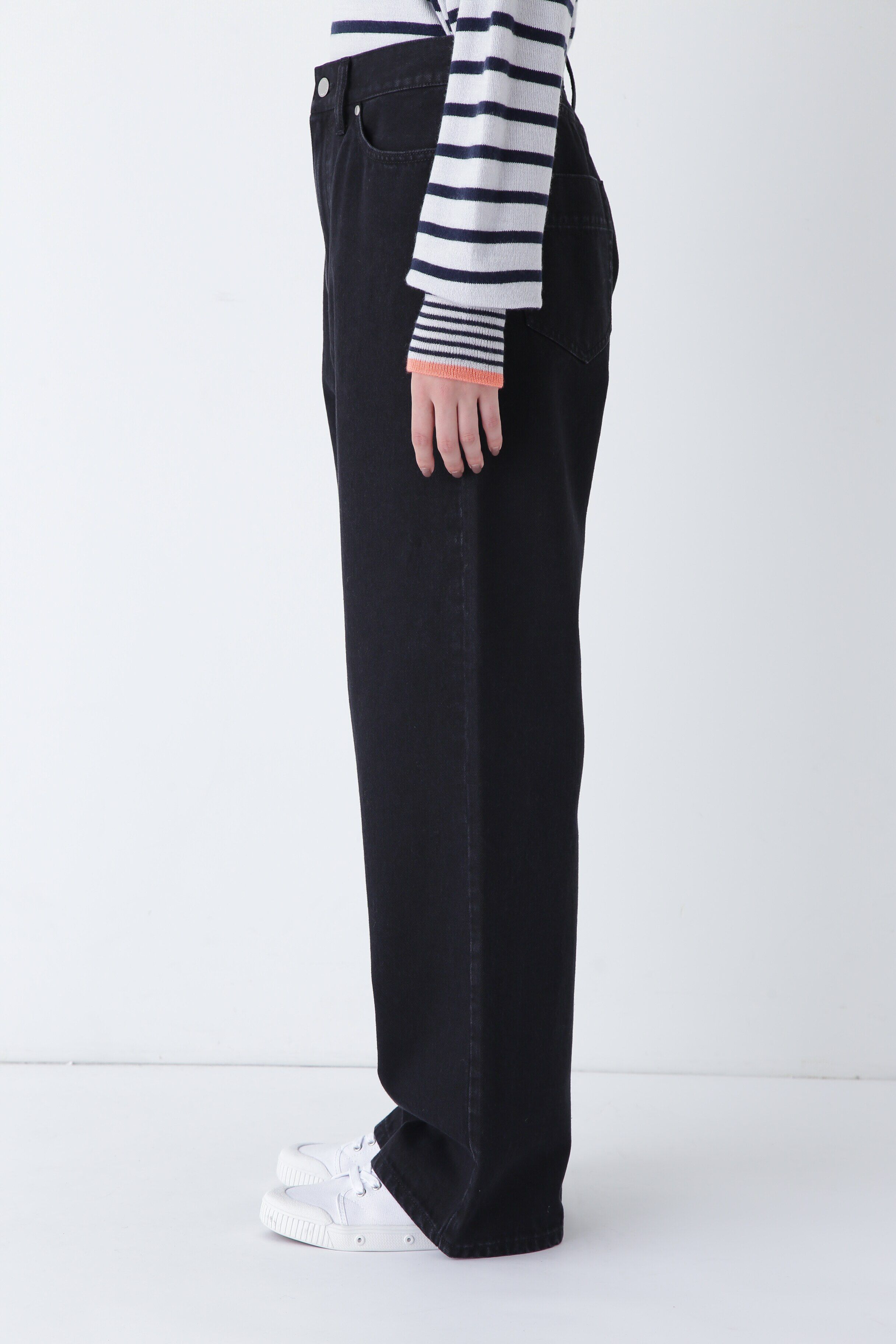  「◆１１ｏｚブラックデニムセミワイドパンツ」|その他|