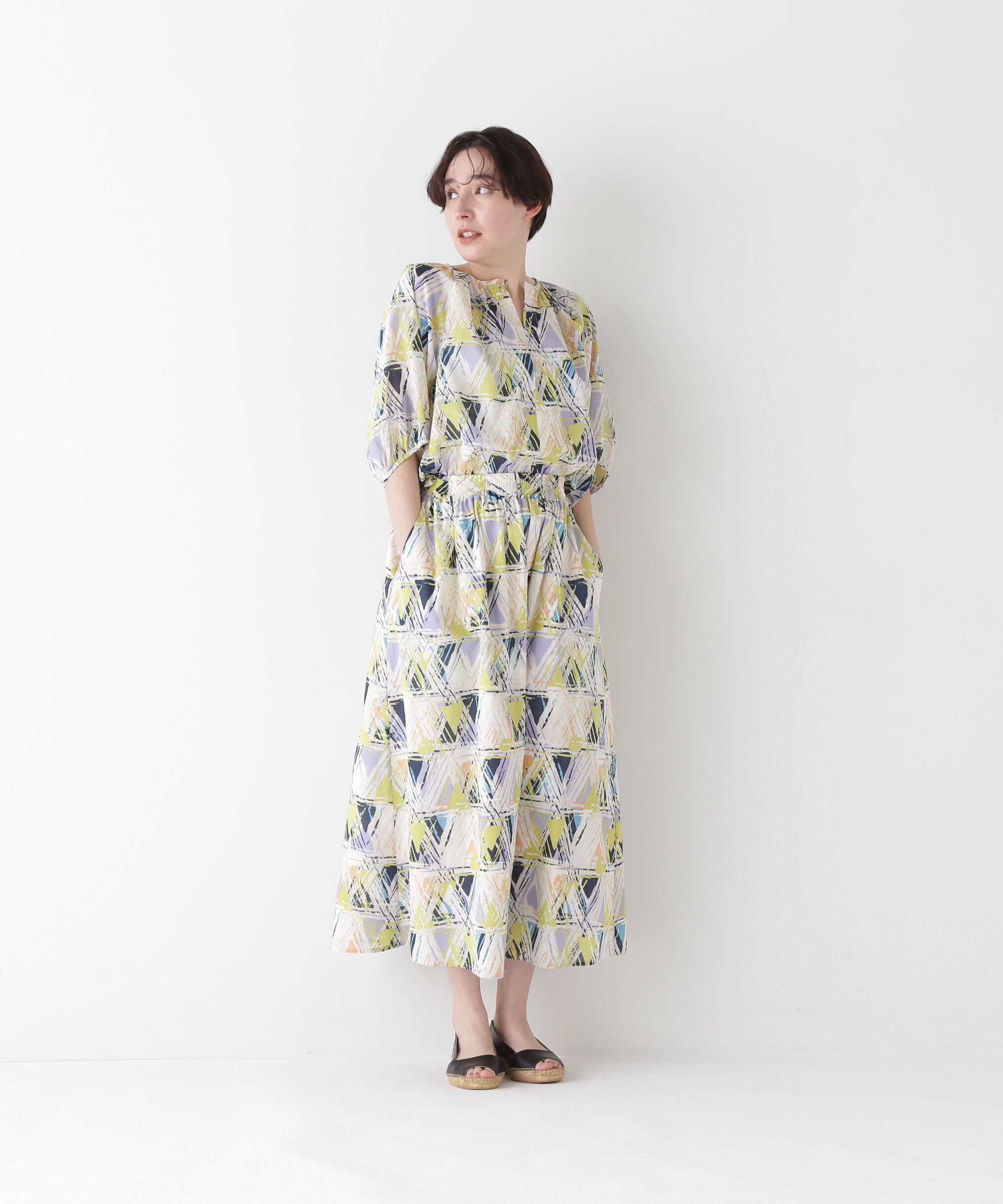  「◆プリントギャザーブラウス」|シャツ・ブラウス|