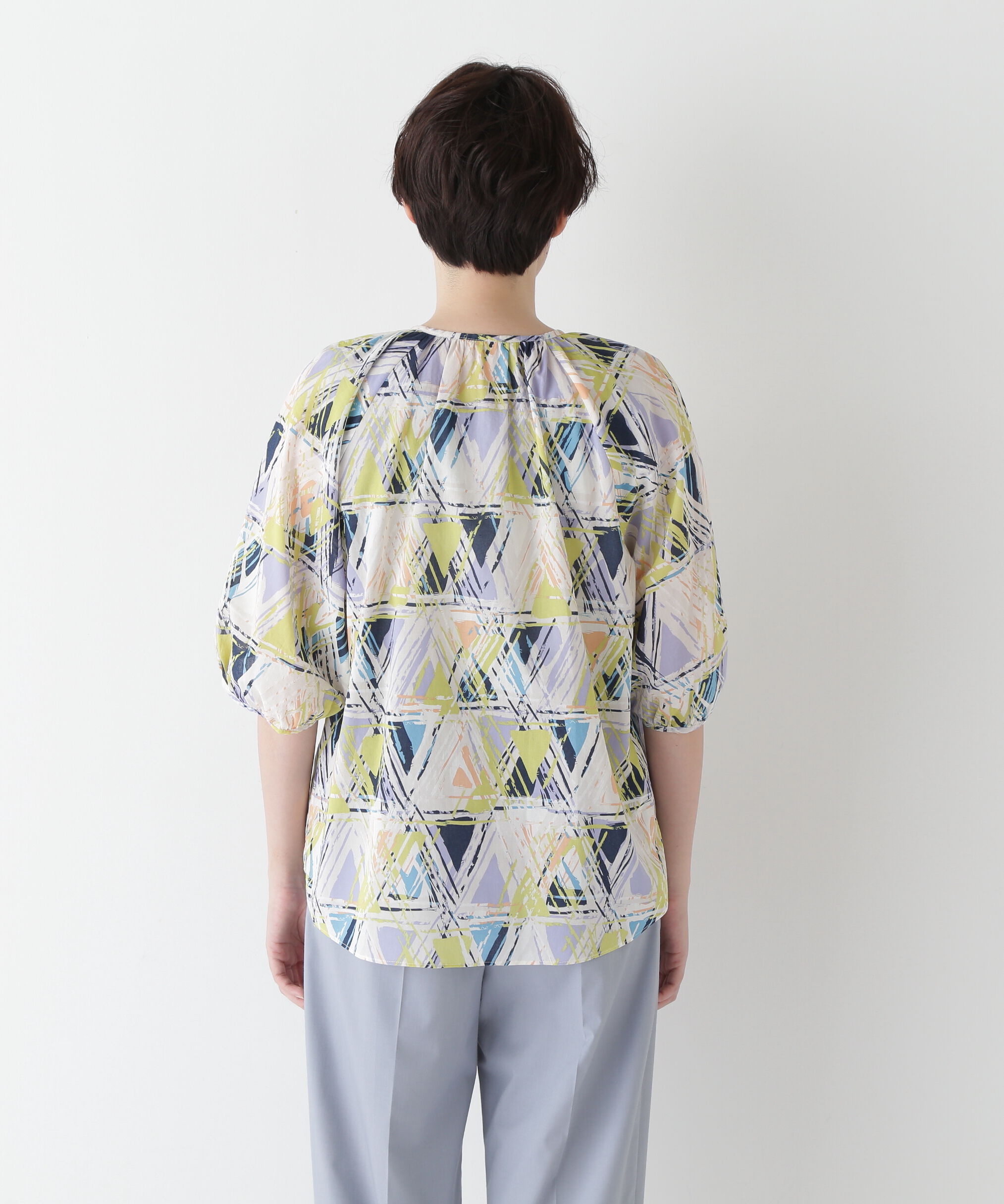  「◆プリントギャザーブラウス」|シャツ・ブラウス|