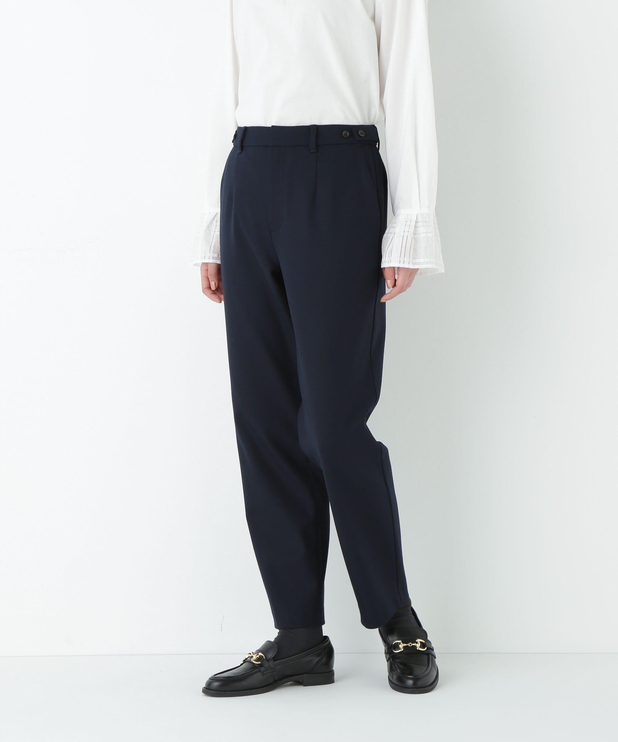  「≪ウォーム素材≫裏起毛ストレートパンツ」|その他|ネイビー