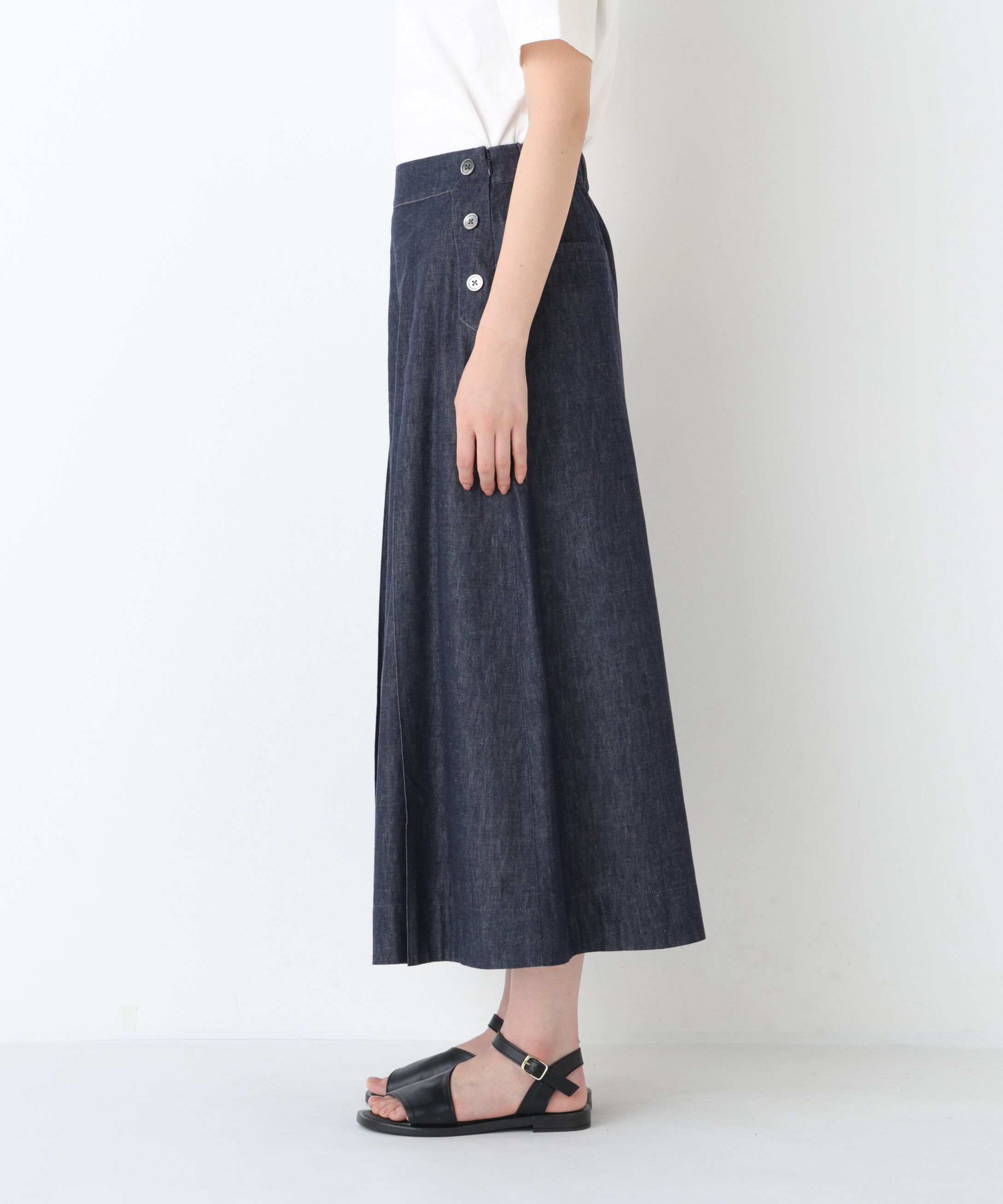  「◆《マルチサイズ/ウォッシャブル》ライトオンスデニムタックスカーチョ」|スカート|