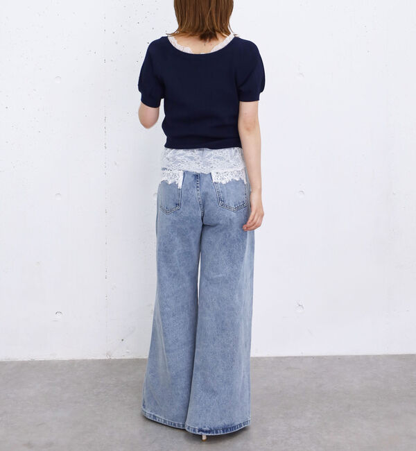 archives「レースレイヤード２ｗａｙＶネックニットプルオーバー」|ニット・セーター|