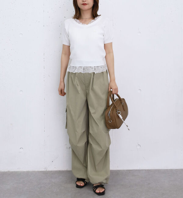 archives「レースレイヤード２ｗａｙＶネックニットプルオーバー」|ニット・セーター|