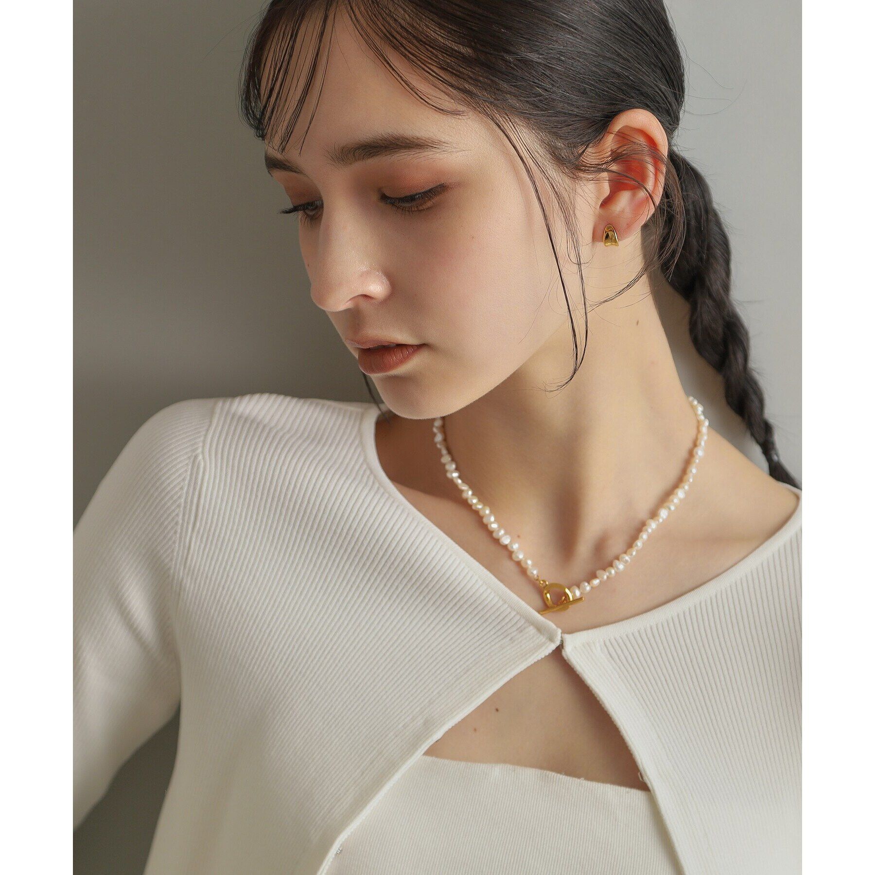 COCOSHNIK ONKITSCH「シルバー スモールフープ ホロウピアス GP」|ピアス|