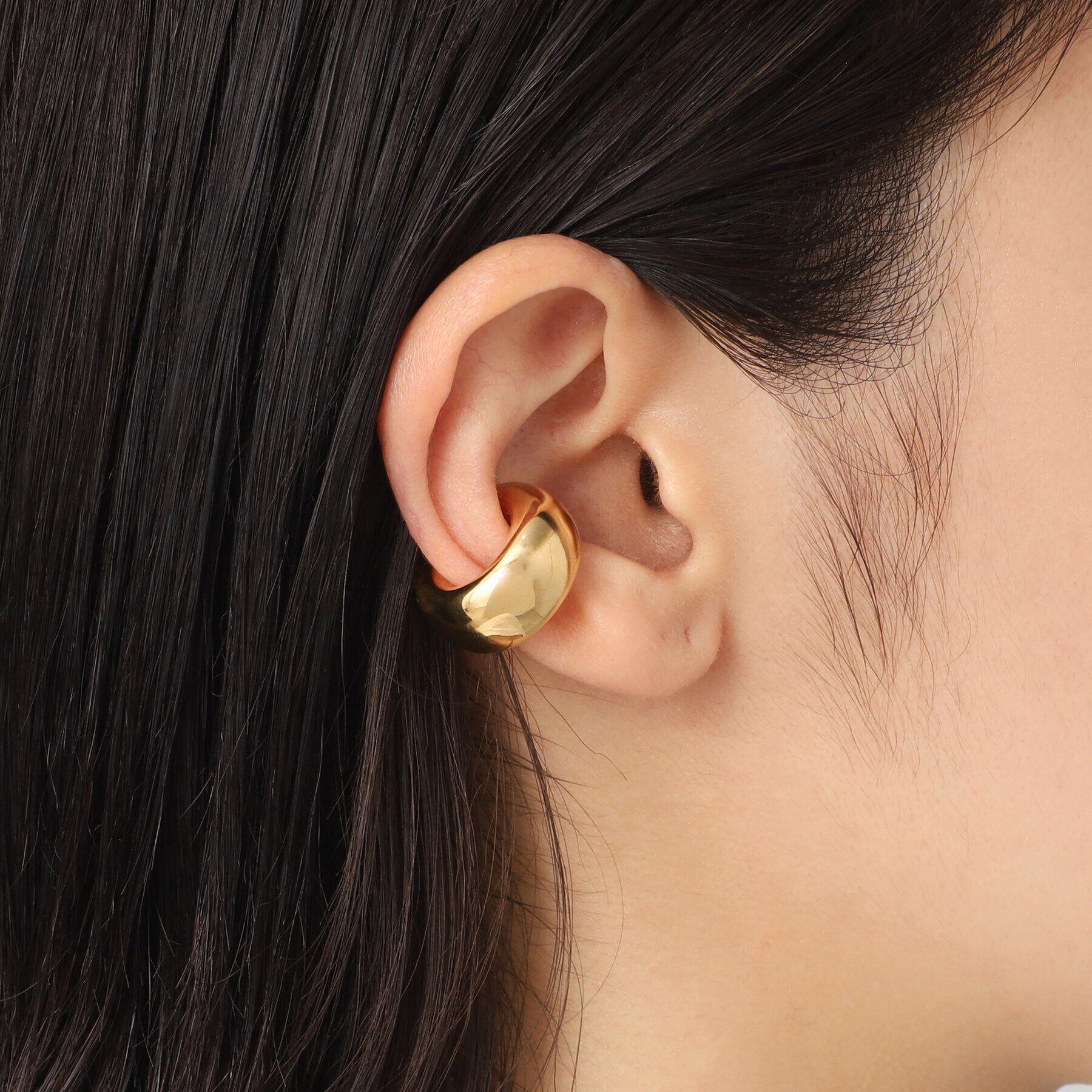 COCOSHNIK ONKITSCH「シルバー ホロウイヤーカフ ワイドフープ GP」|イヤリング|