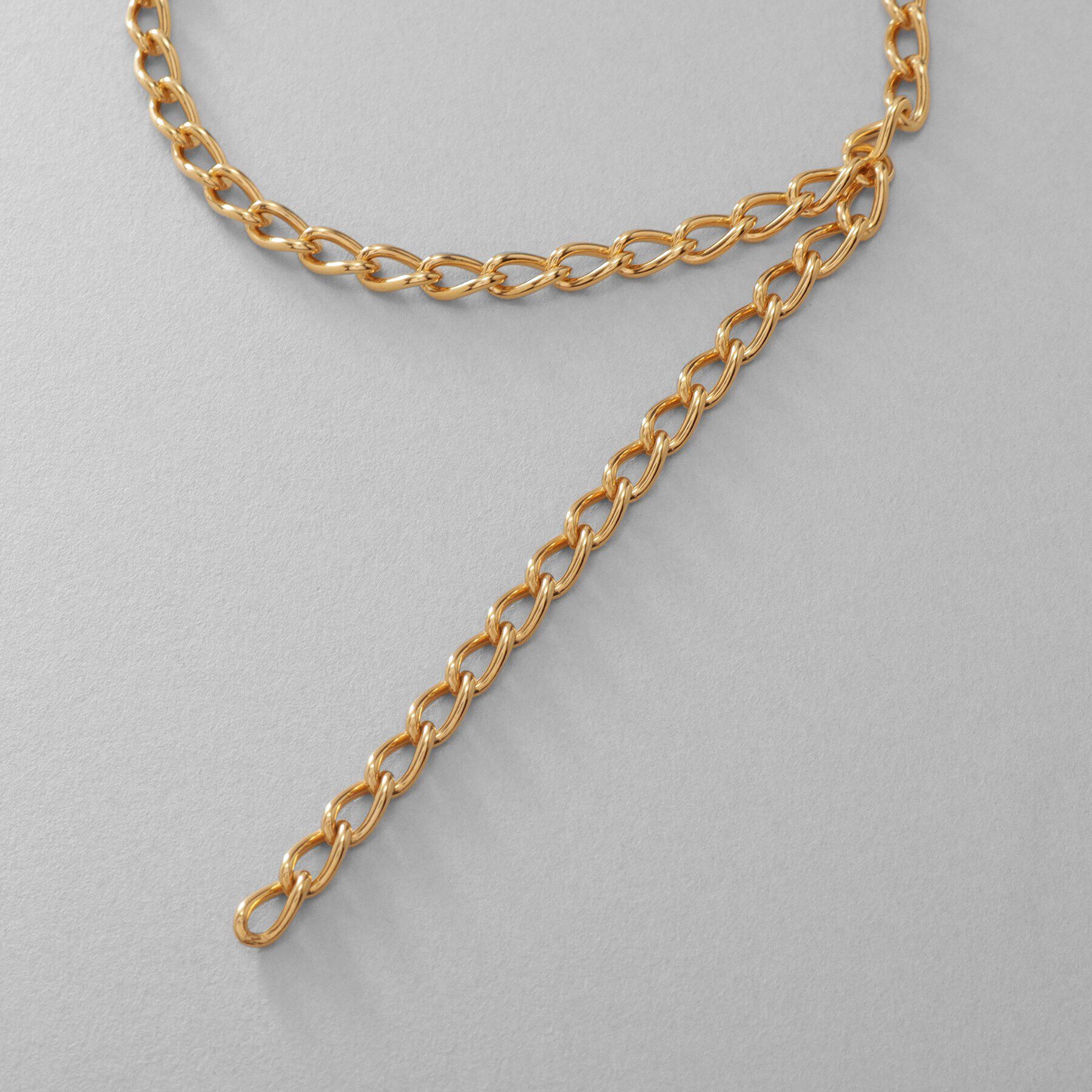 COCOSHNIK ONKITSCH「シルバー ハンギングロングカーブチェーン ブレスレット GP」|ブレスレット・バングル|