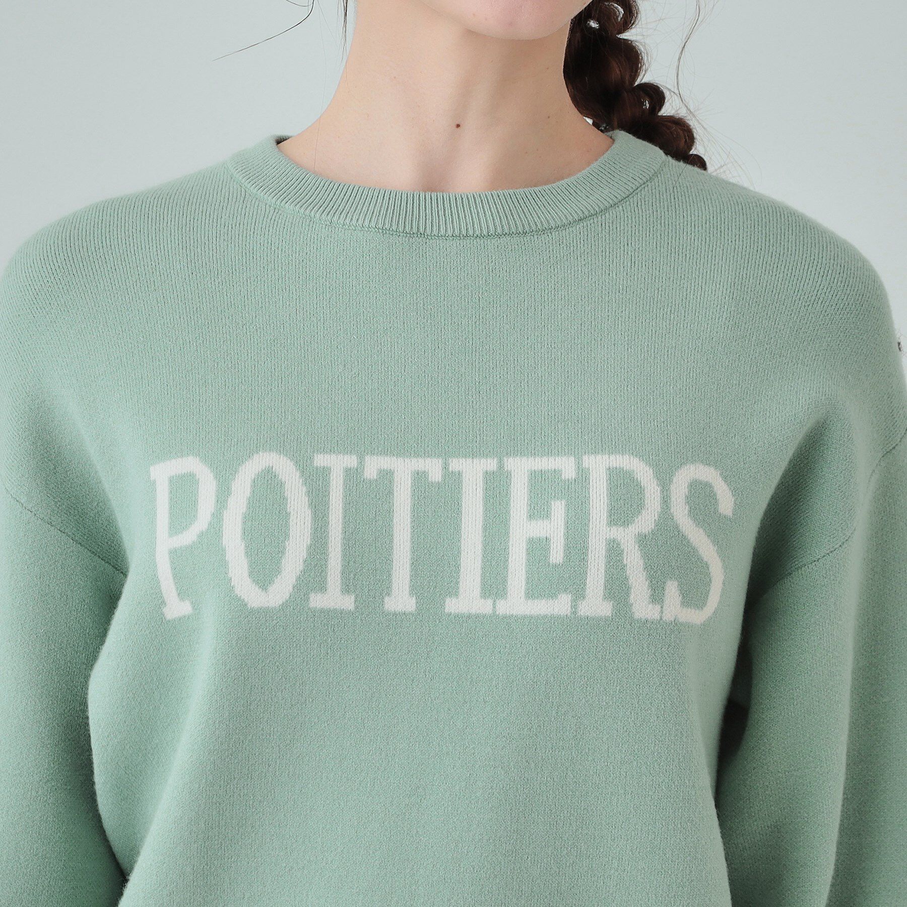 SHOO･LA･RUE「【洗える/ちくちくしにくい/静電気軽減】スウェットライク ロゴニット」|ニット・セーター|