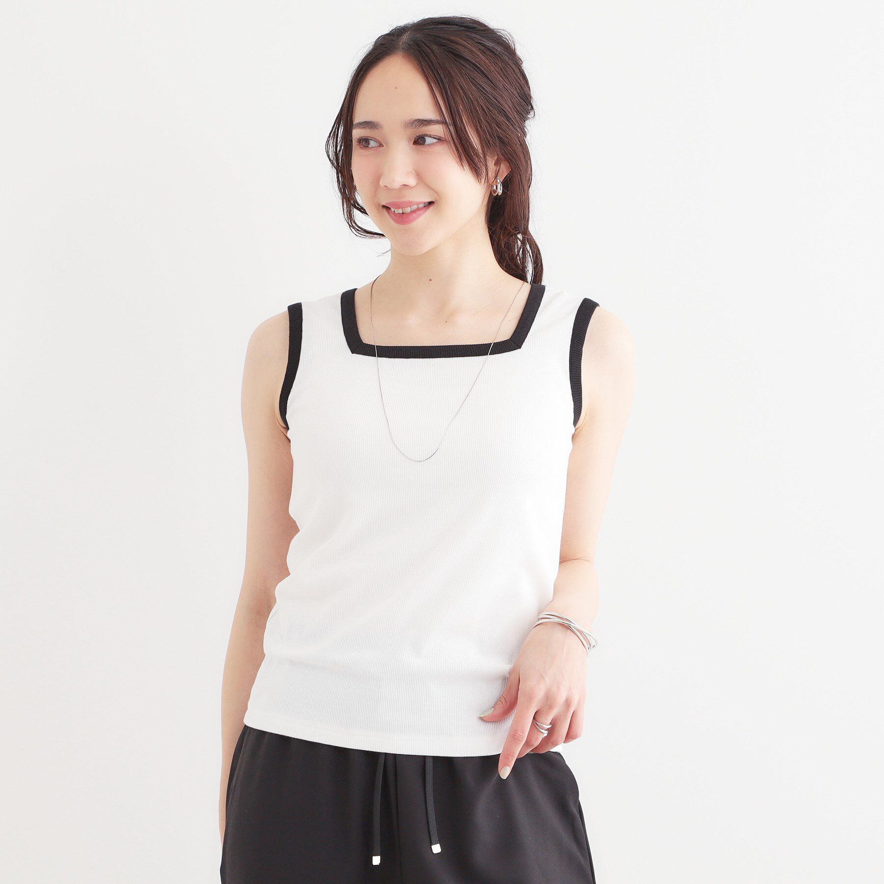 SHOO･LA･RUE「【S-LL】2WAYネック リブタンクトップ」|キャミソール|