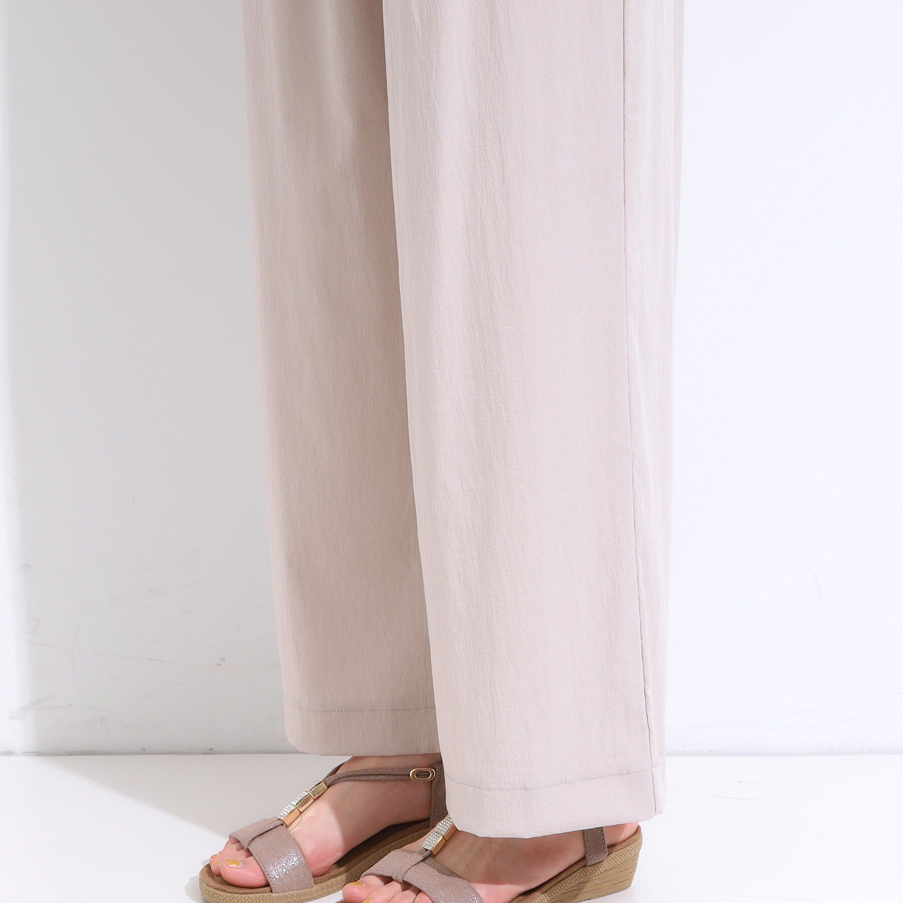 SHOO･LA･RUE「【着丈選べる/S-LL】触れる度ひんやり ゆるきれい イージーワイドパンツ」|その他|