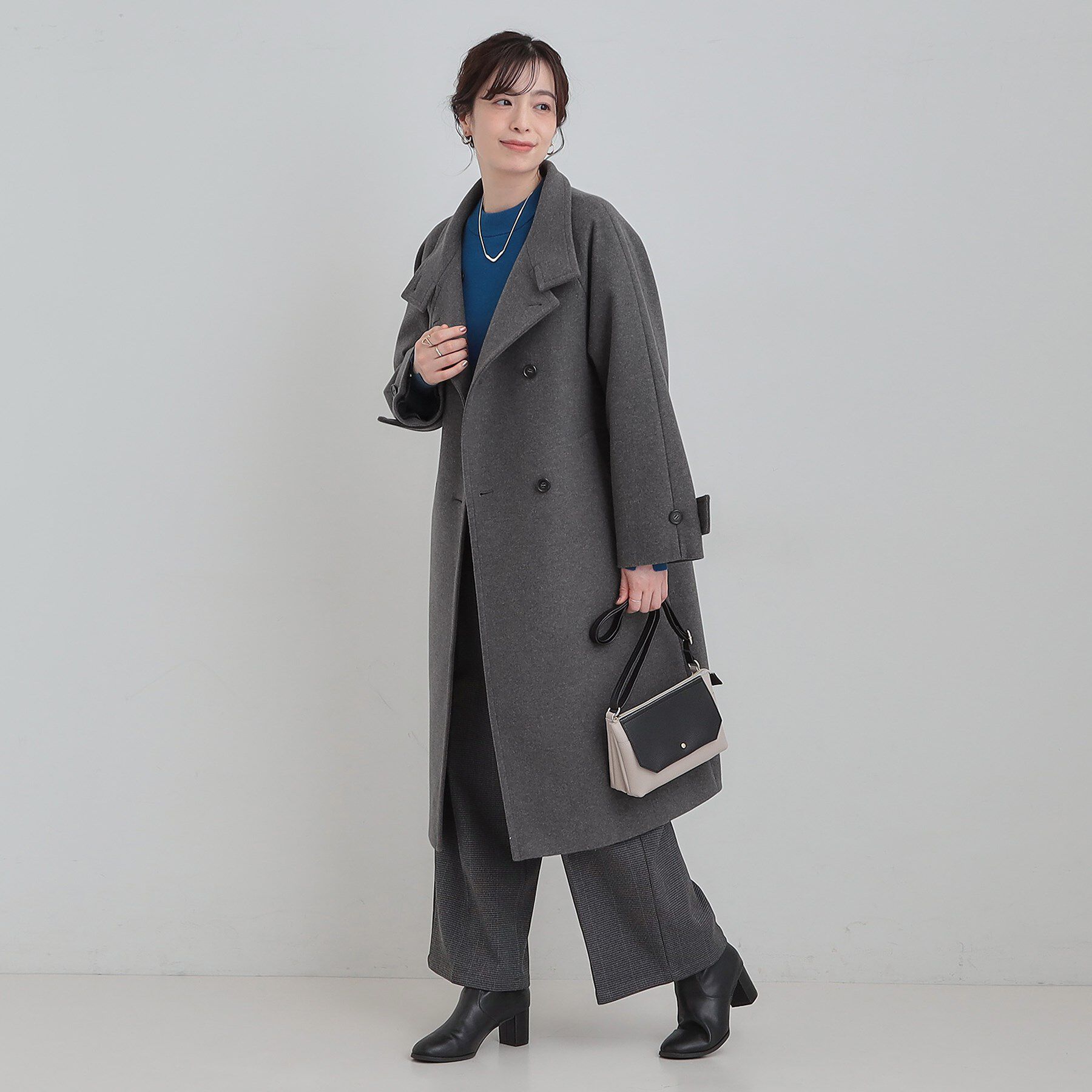 SHOO･LA･RUE「【S-LL】大人のきれいめスタイルに ウール調スタンドロングコート」|その他|