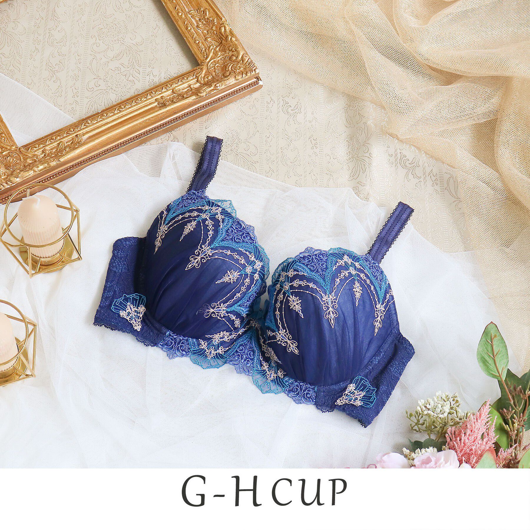 Risa Magli「シェール ブラジャー（G-H）＜S Make Type＞」|インナー|ネイビー(094)