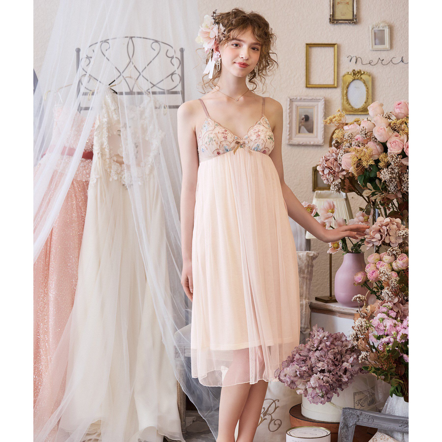 Risa Magli「フェリーチェ カップ付マキシワンピース」|インナー|