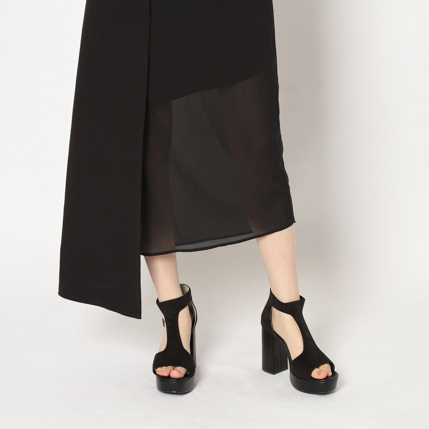 ESPERANZA「Tストラップスクエアサンダル」|サンダル|