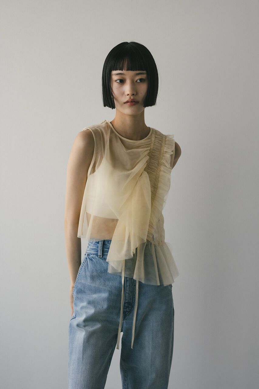STYLEMIXER「チュールシャーリングトップ」|タンクトップ|