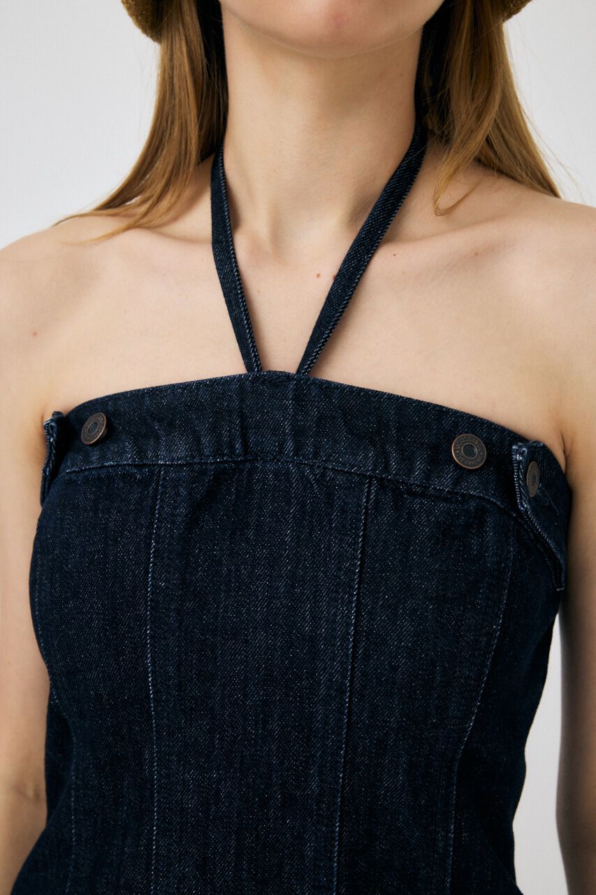 MOUSSY「DENIM BARETOP MINI ワンピース」|ワンピース|