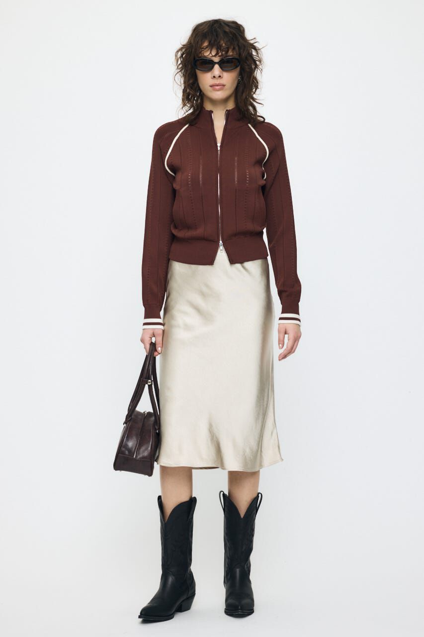 MOUSSY「MIX PATTERN KNIT TRACK トップス」|ニット・セーター|