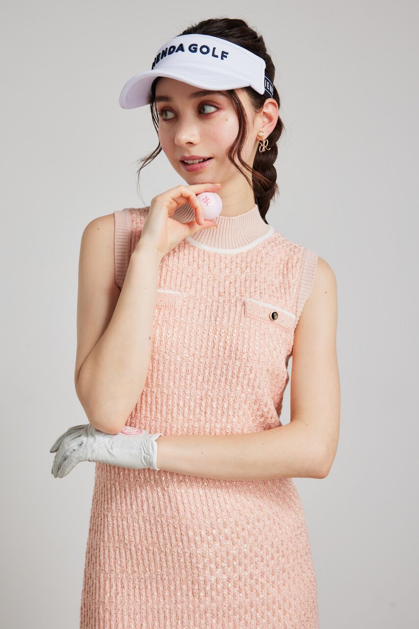 rienda「シャイニーツイードモックネックニットOP」|ワンピース|