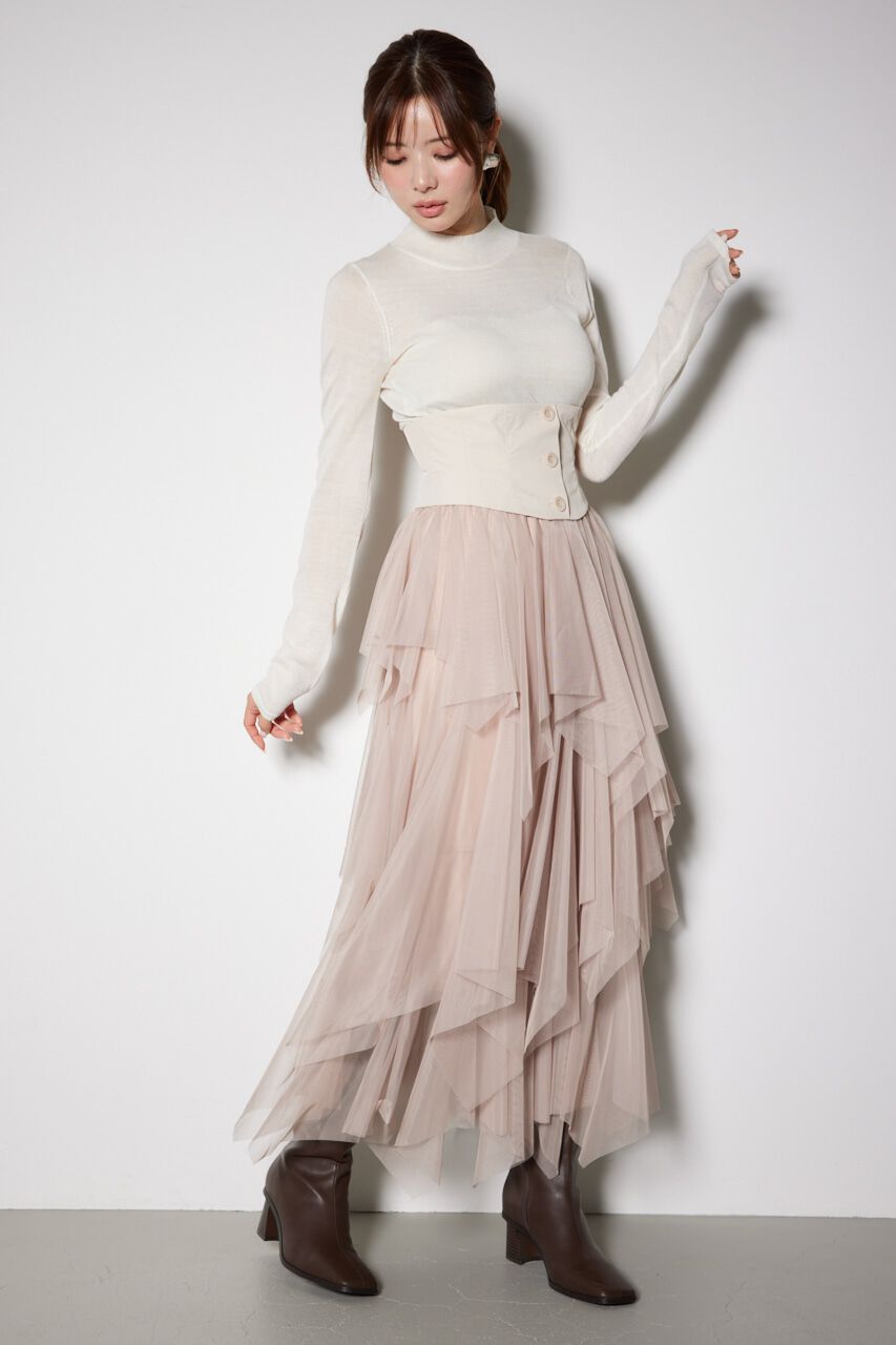 rienda「バックオープンボタンニットトップス」|ニット・セーター|