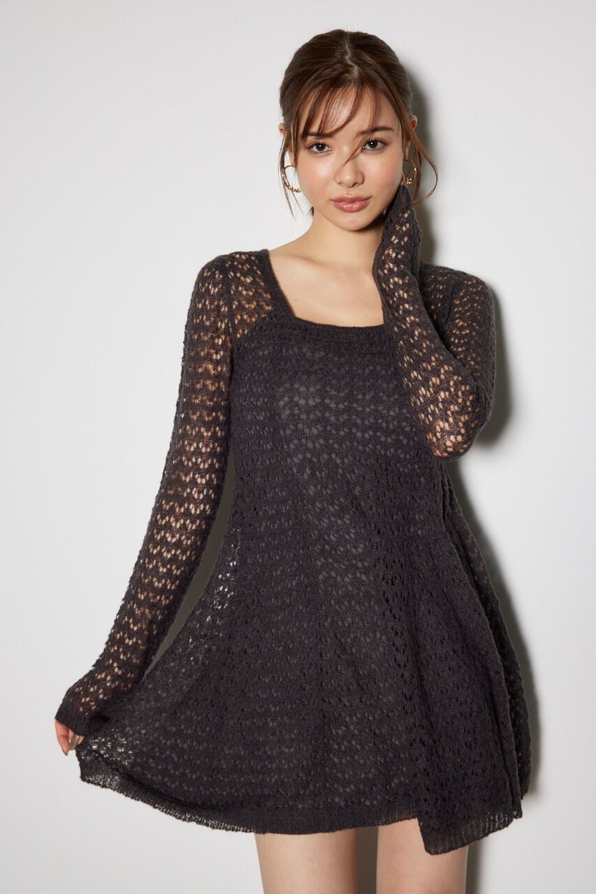 rienda「ソフティーニットフレアミニワンピース」|ワンピース|