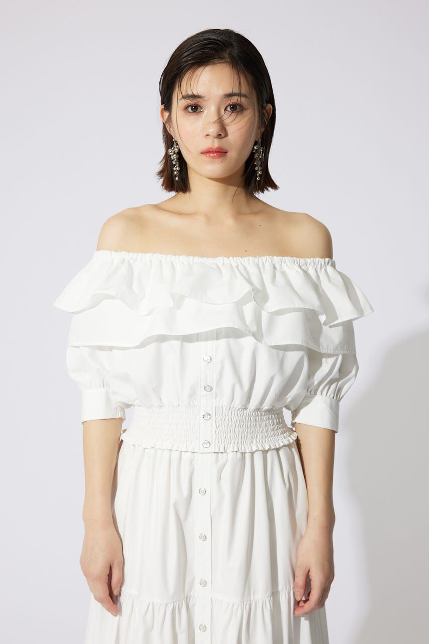 rienda「2WAYオフショルダーショートトップス」|シャツ・ブラウス|