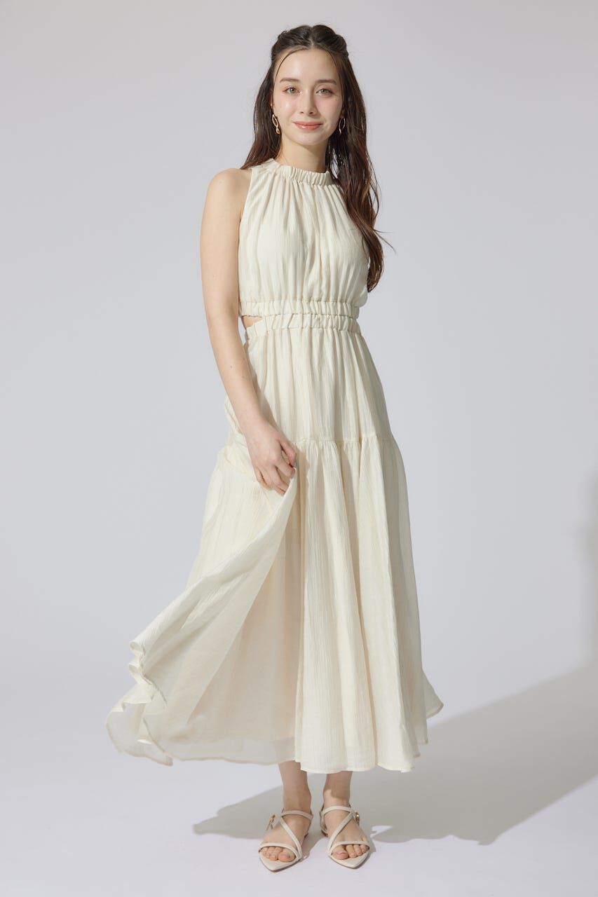 rienda「ホルターネックギャザーフレアワンピース」|ワンピース|