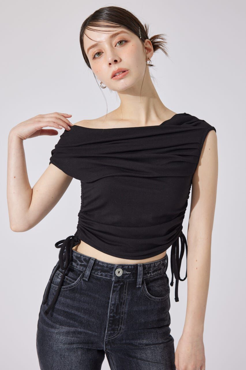 rienda「カシュクールサイドドロストトップス」|Tシャツ・カットソー|BLK
