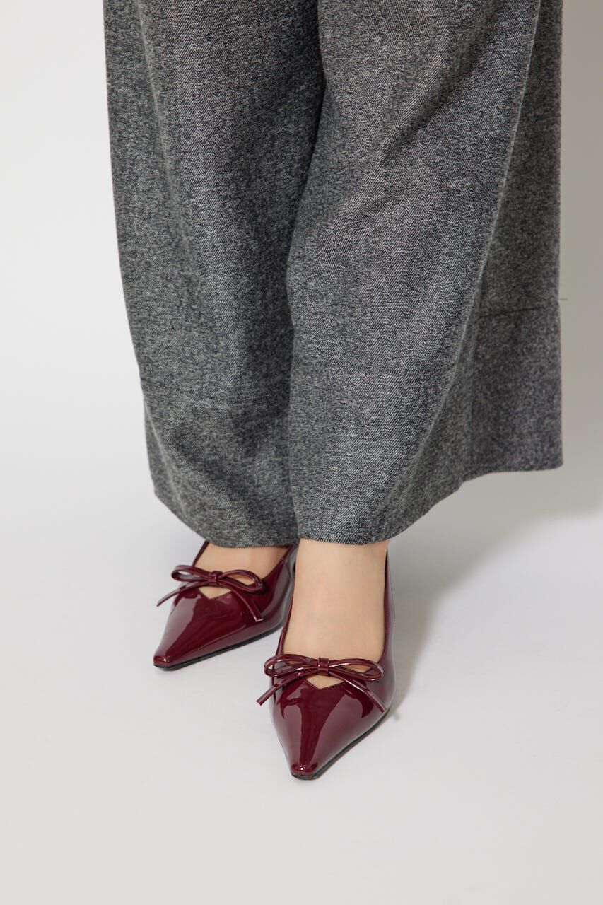 rienda「リボンエナメルミュール」|サンダル|D/RED3