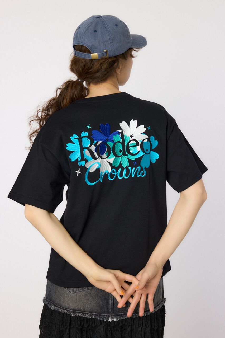 RODEO CROWNS「Flower Logo Embroidery Tシャツ」|Tシャツ・カットソー|BLK