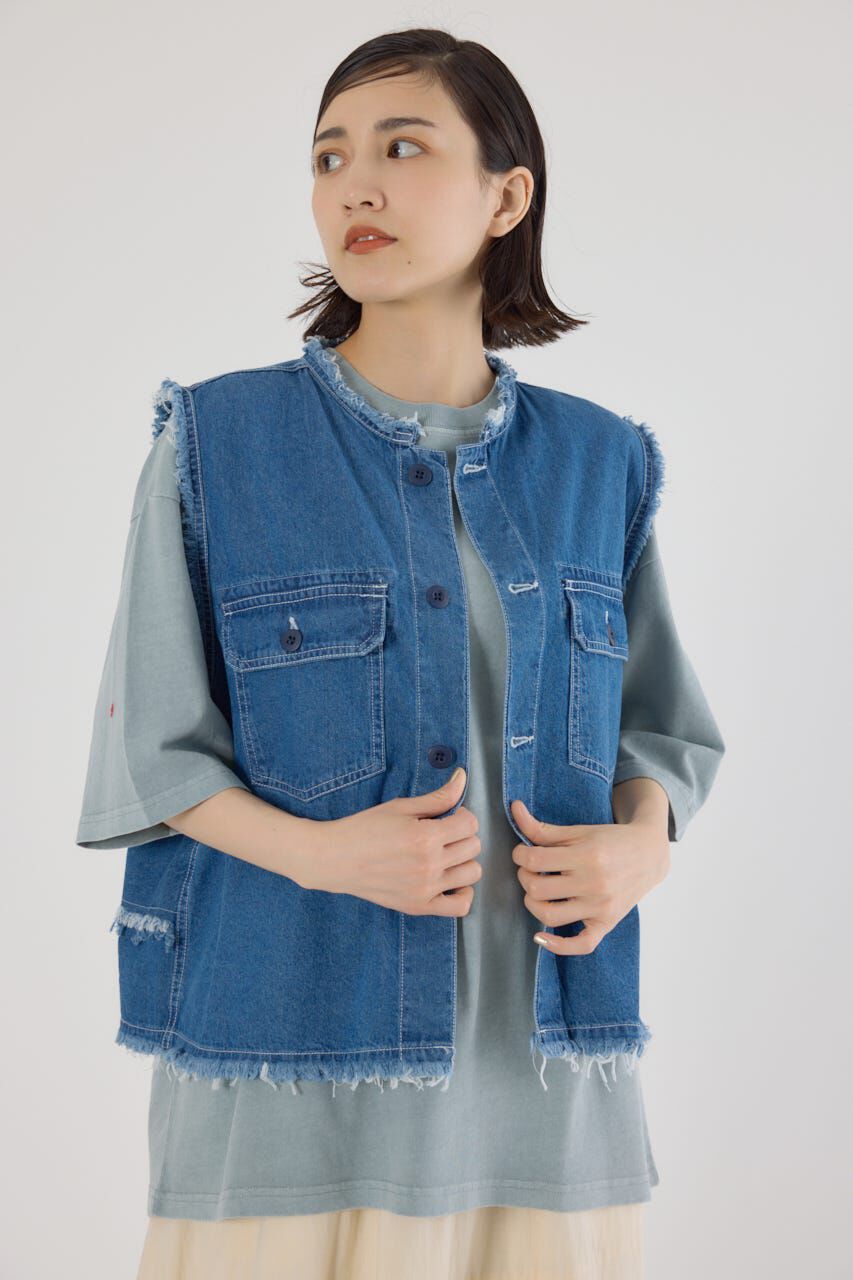 RODEO CROWNS「バックフリルベスト」|ダウンベスト・ベスト|