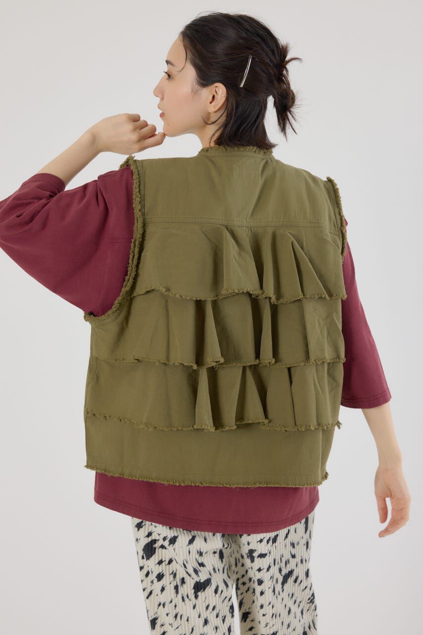 RODEO CROWNS「バックフリルベスト」|ダウンベスト・ベスト|