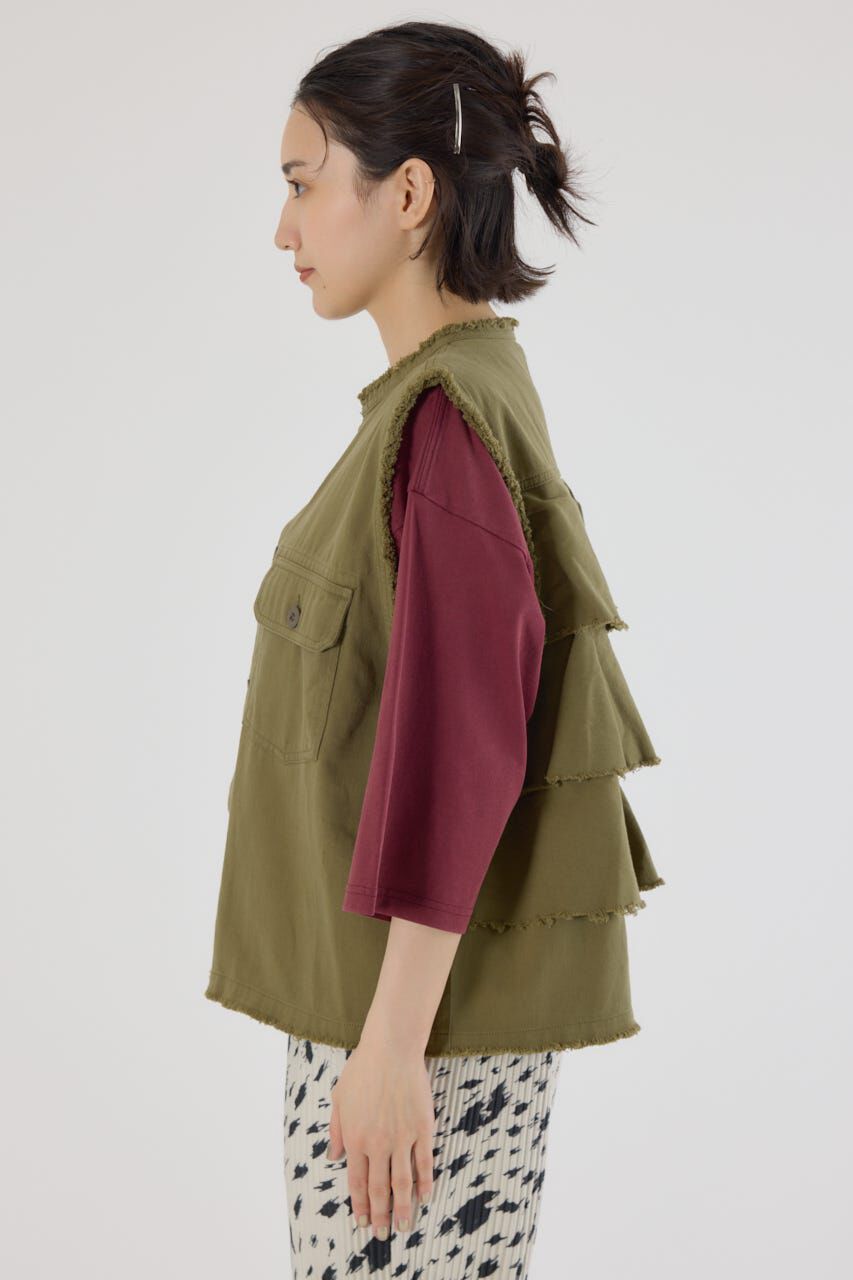 RODEO CROWNS「バックフリルベスト」|ダウンベスト・ベスト|