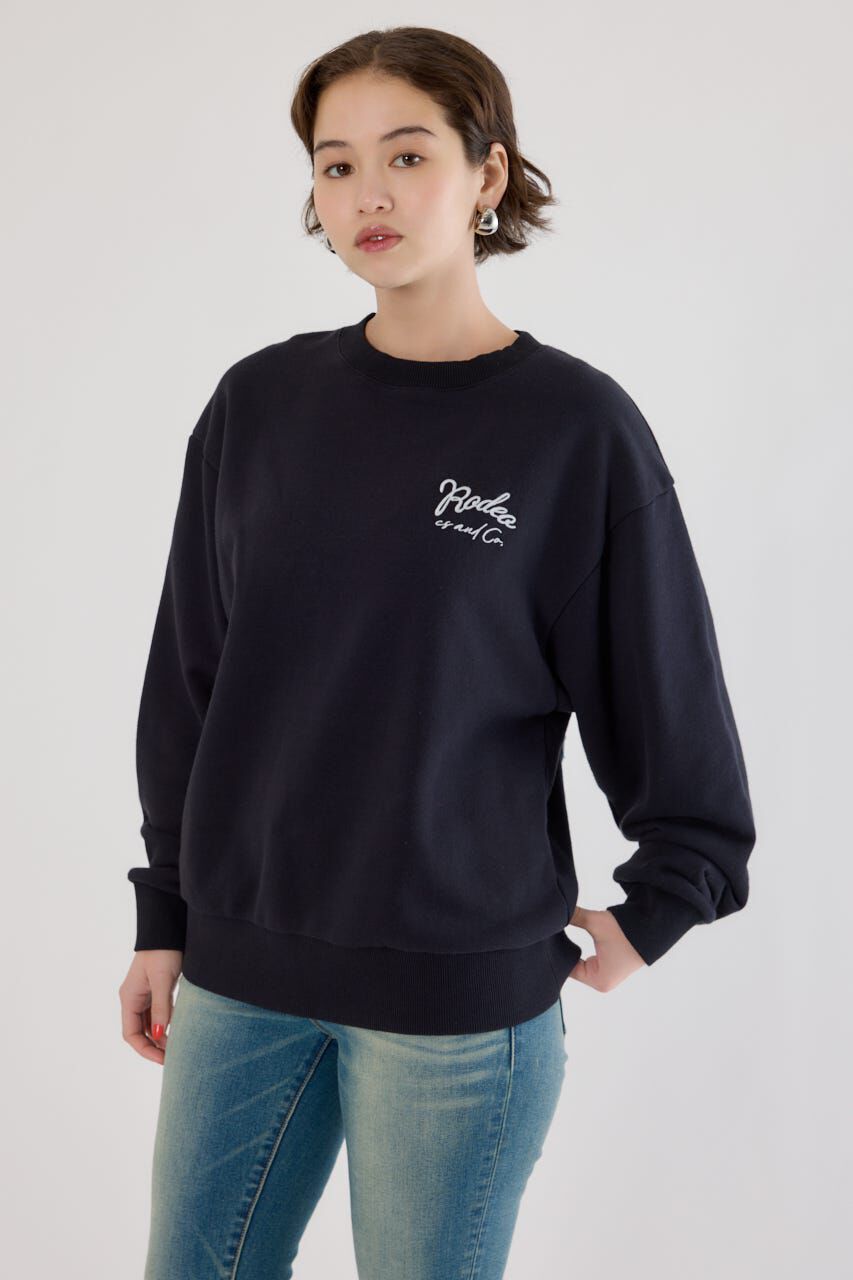 RODEO CROWNS「ロゴデニムパッチスウェットトップス」|パーカー|