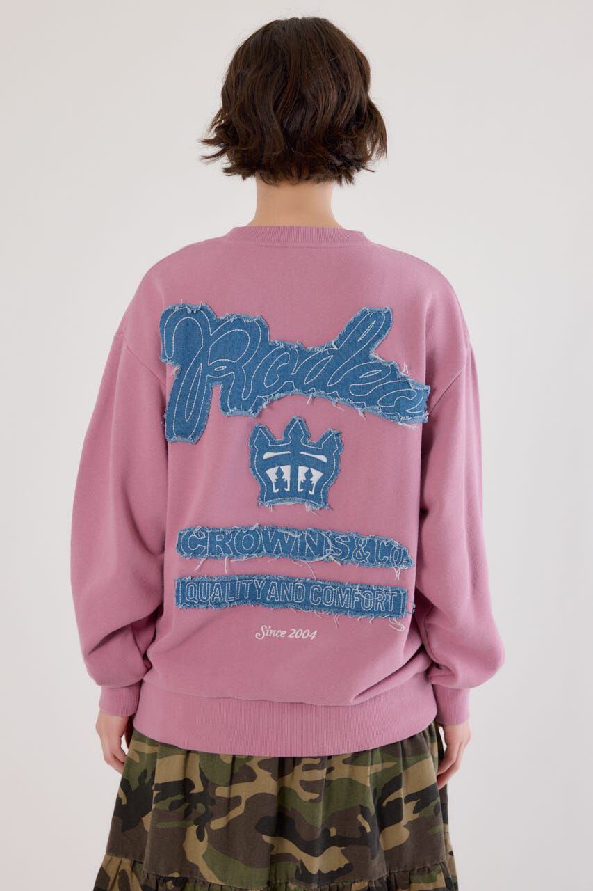 RODEO CROWNS「ロゴデニムパッチスウェットトップス」|パーカー|