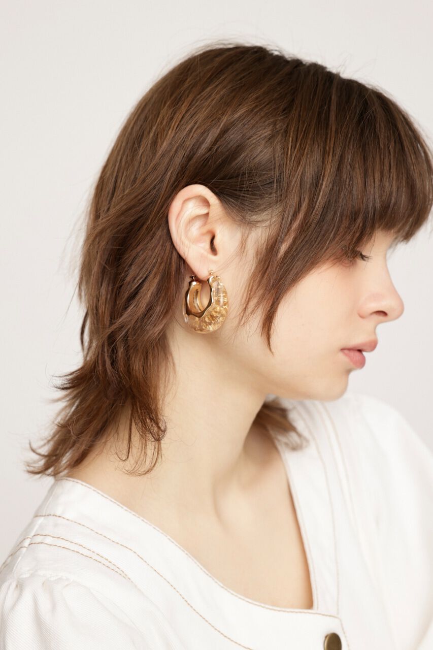 SLY「CLEAR GLITTER  HOOP ピアス」|ピアス|