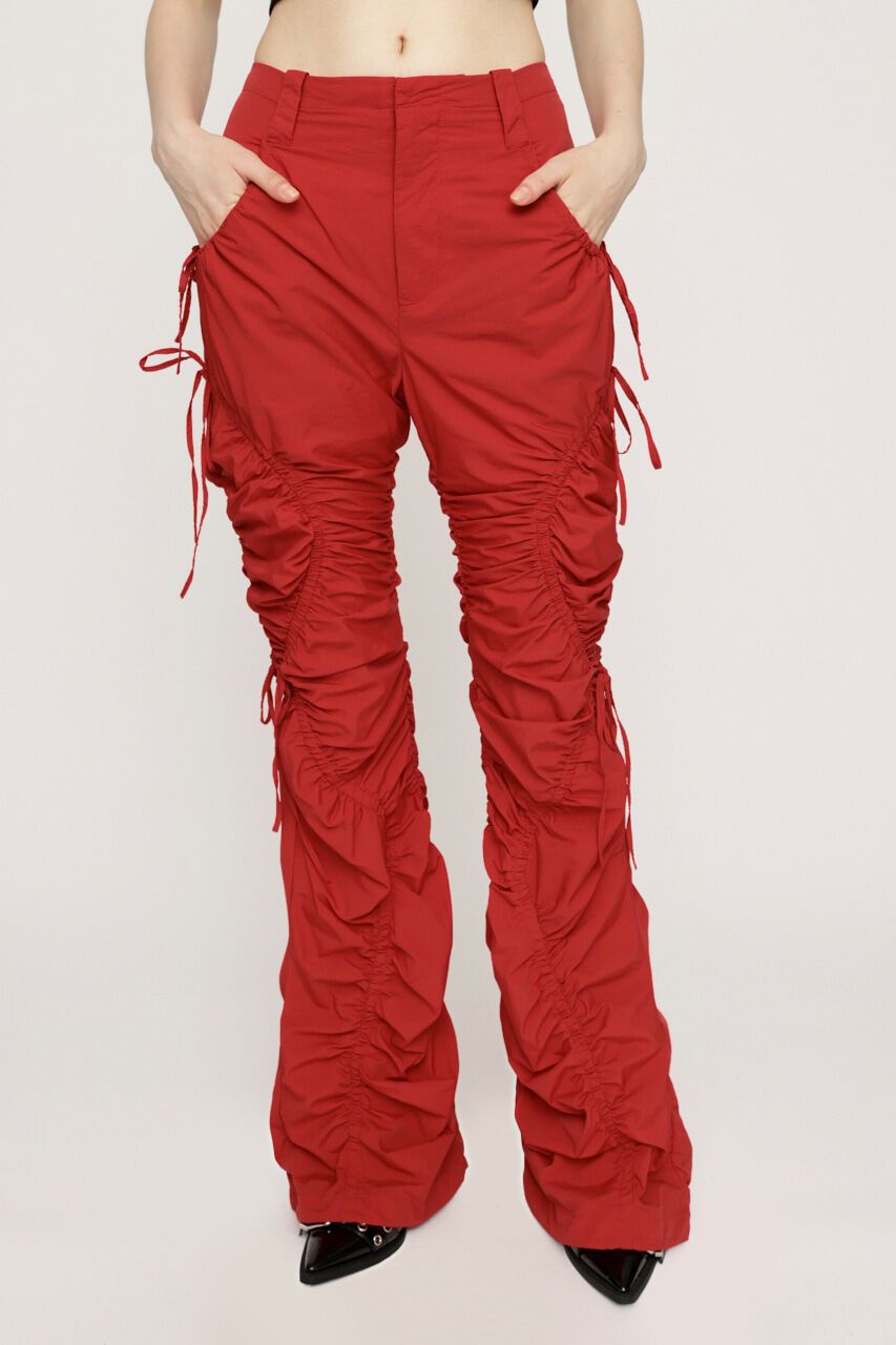 SLY「RIBBON GATHER FLARE パンツ」|その他|RED