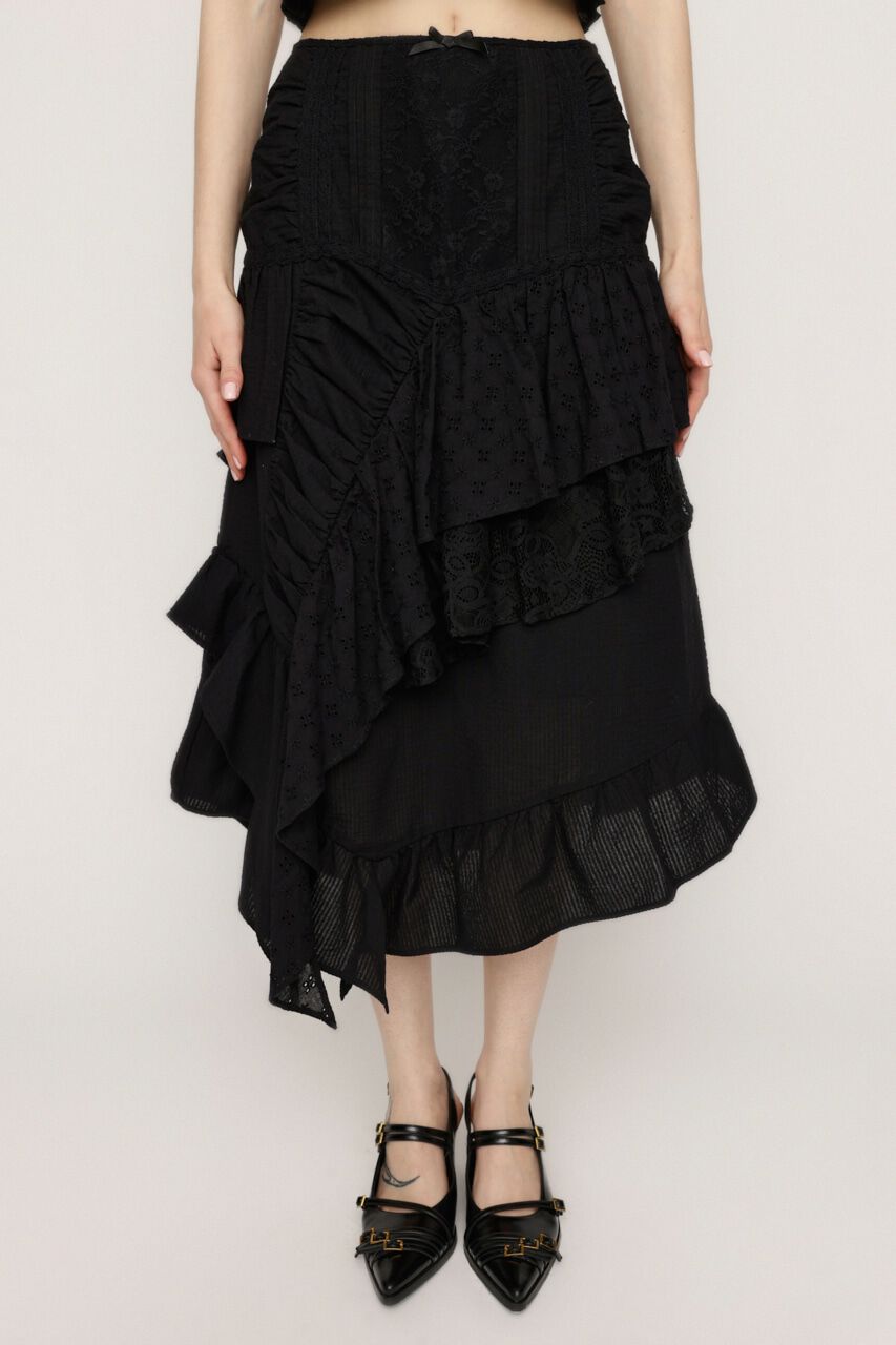 SLY「COTTON LACED WRAP DESIGN ロングスカート」|スカート|