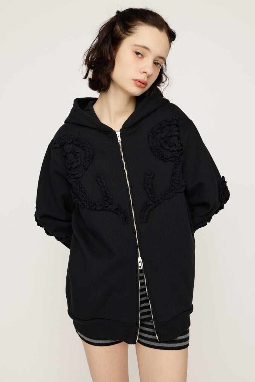 SLY「FRILL ZIP UP HOODIE」|パーカー|