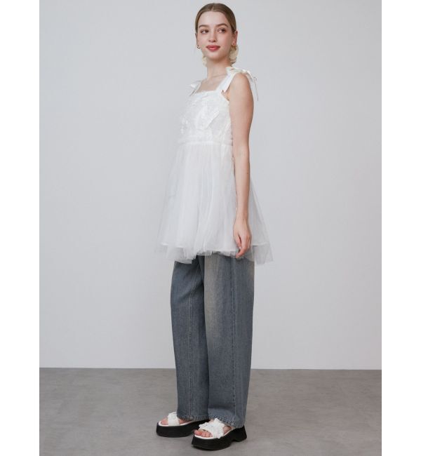 CALNAMUR「OVERDYE DENIM WIDE PT/オーバーダイデニムワイドパンツ」|デニム|