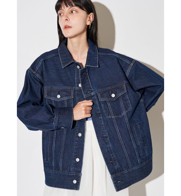 ELENDEEK「BACK FORM LOOSE DENIM JK」|デニムジャケット|インディゴ