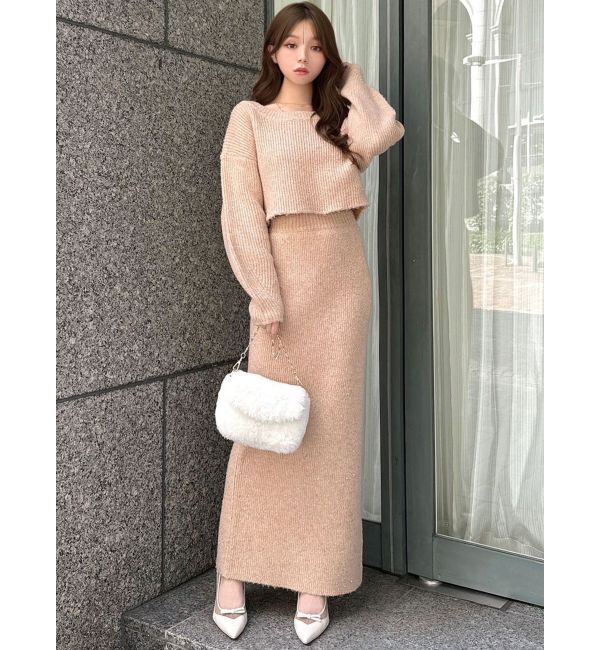 RESEXXY「グリッターIラインニットスカート【セットアップ着用可能】」|スカート|